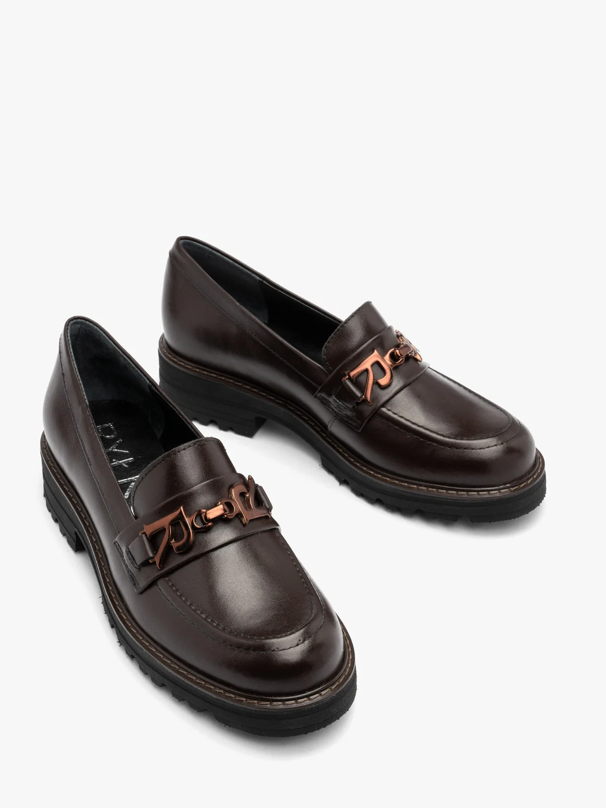 Ciemnobrązowe mokasyny damskie na lekkiej podeszwie