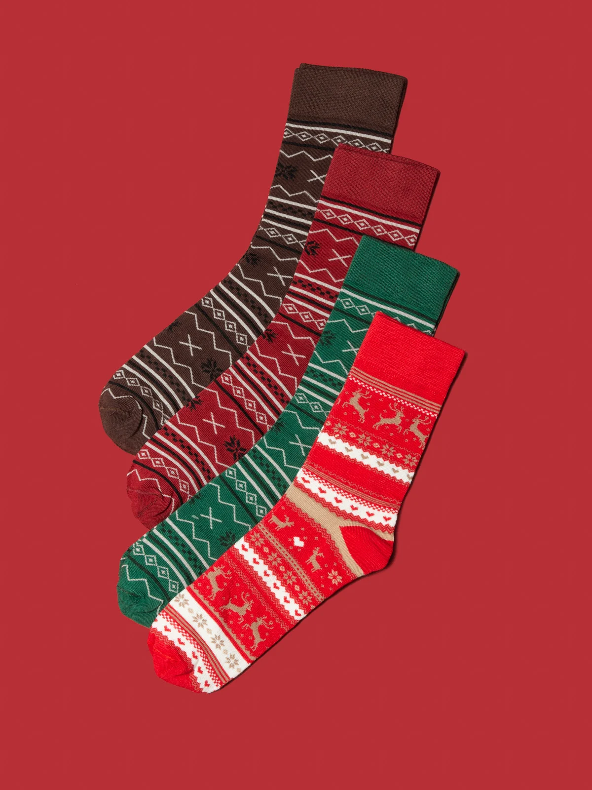 Bordowe skarpety damskie z ozdobnym printem