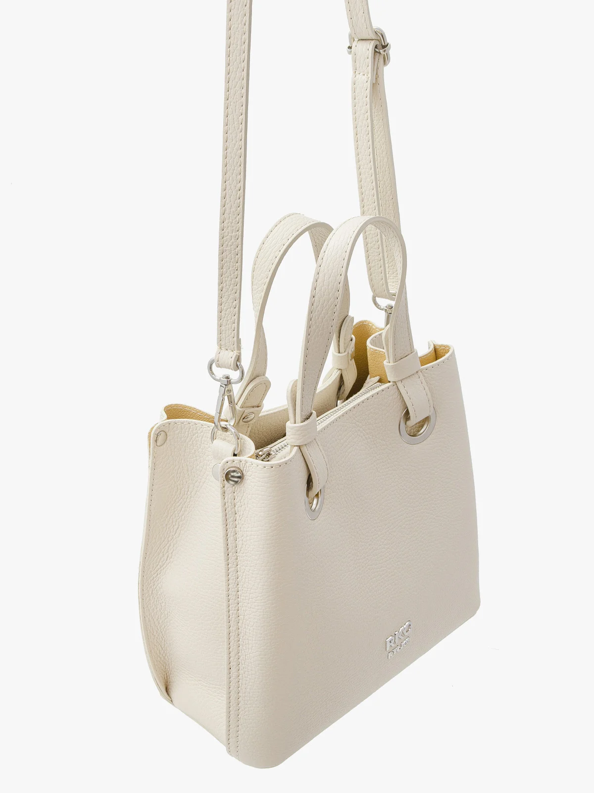 Kremowa torebka damska z dwoma paskami