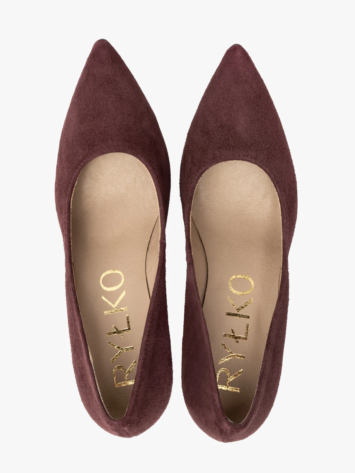 Bordowe czółenka na grubej szpilce