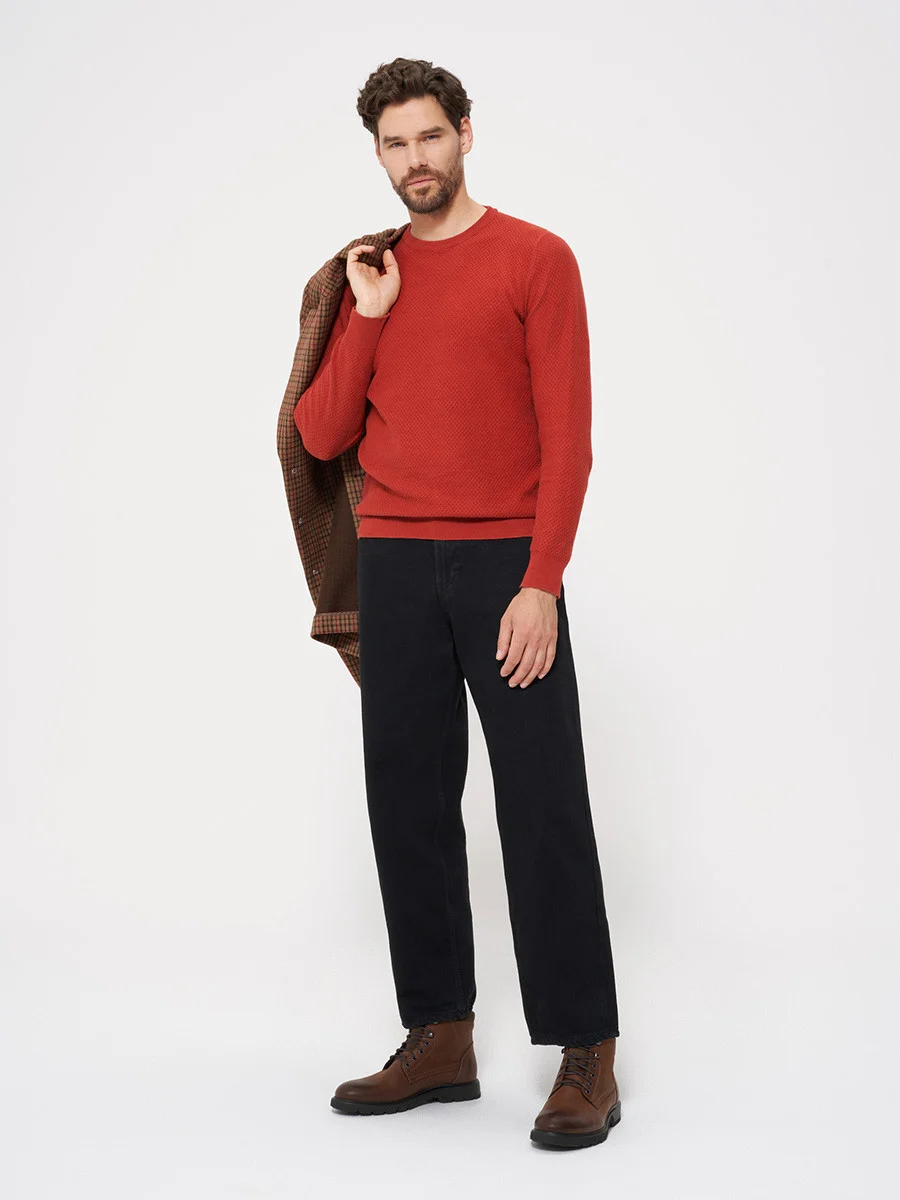 Brązowe trzewiki męskie z łączonych skór