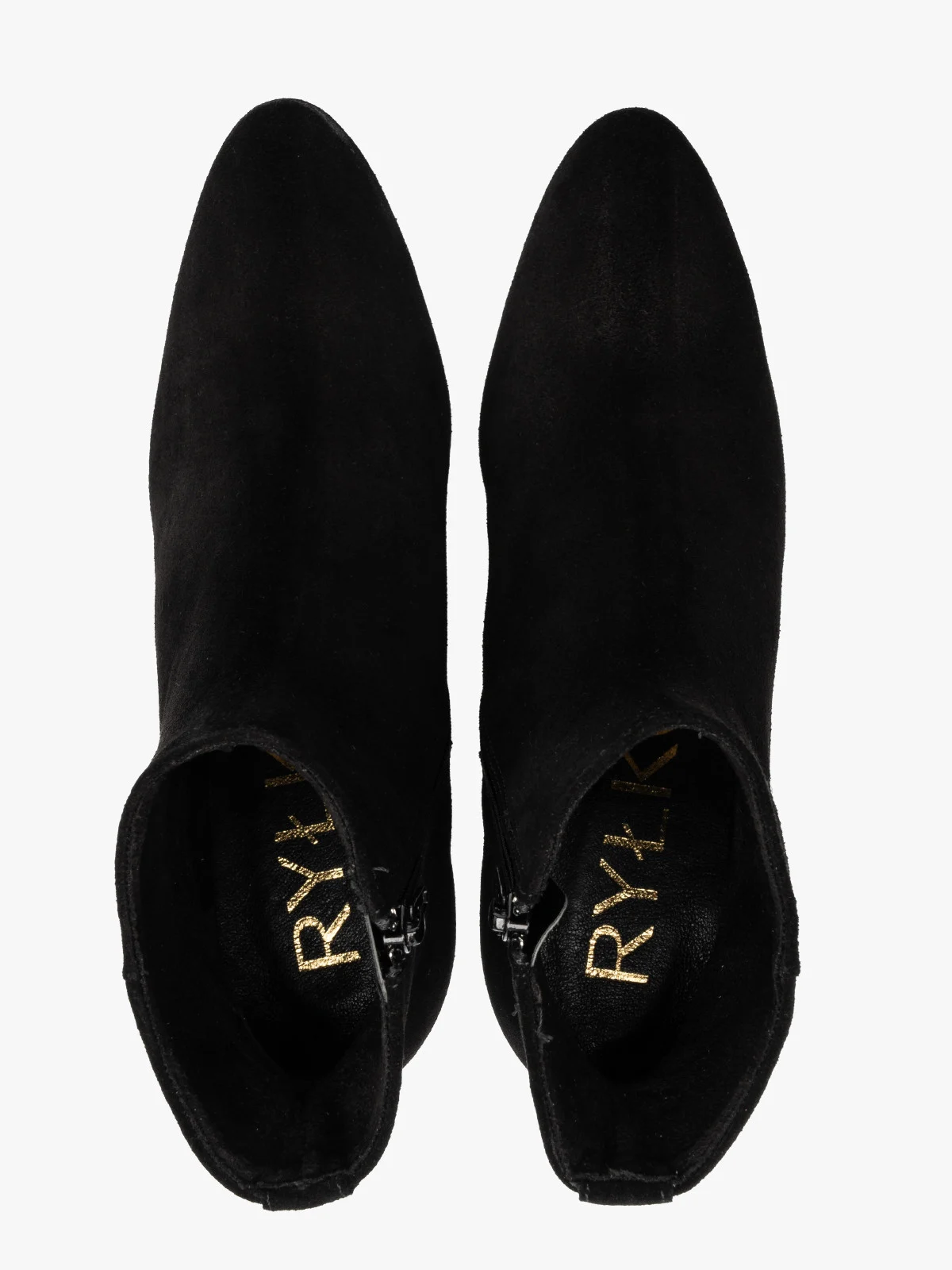 Czarne, welurowe botki na szpilce