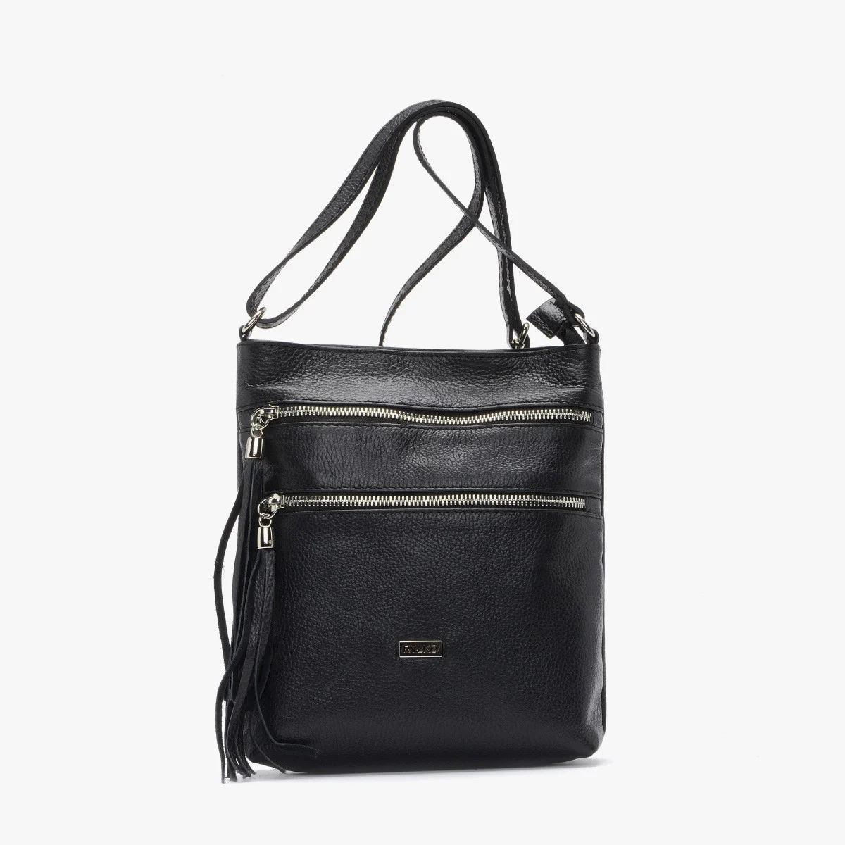 Czarna torebka z frędzlami