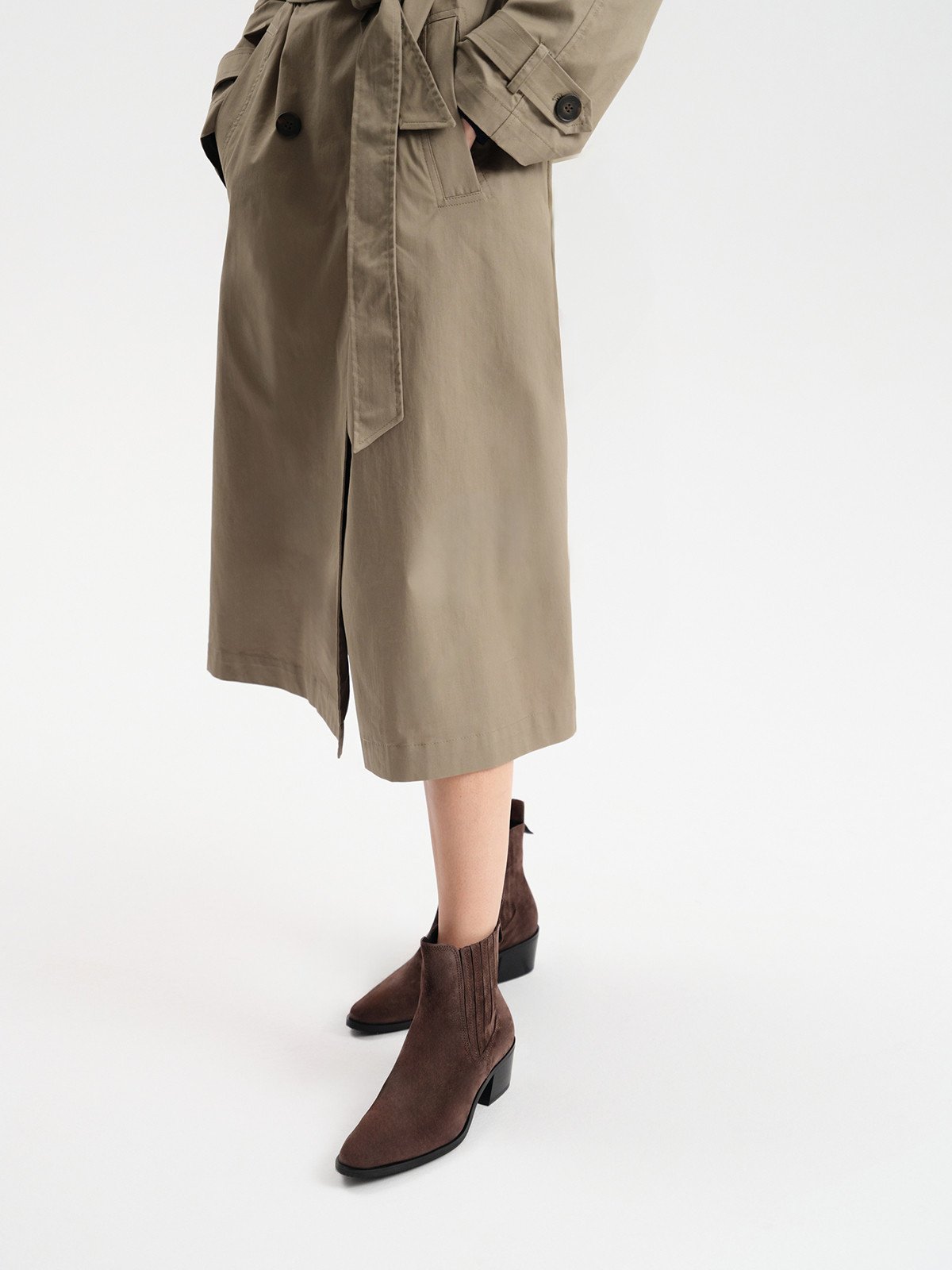 Brązowe sztyblety damskie na obcasie