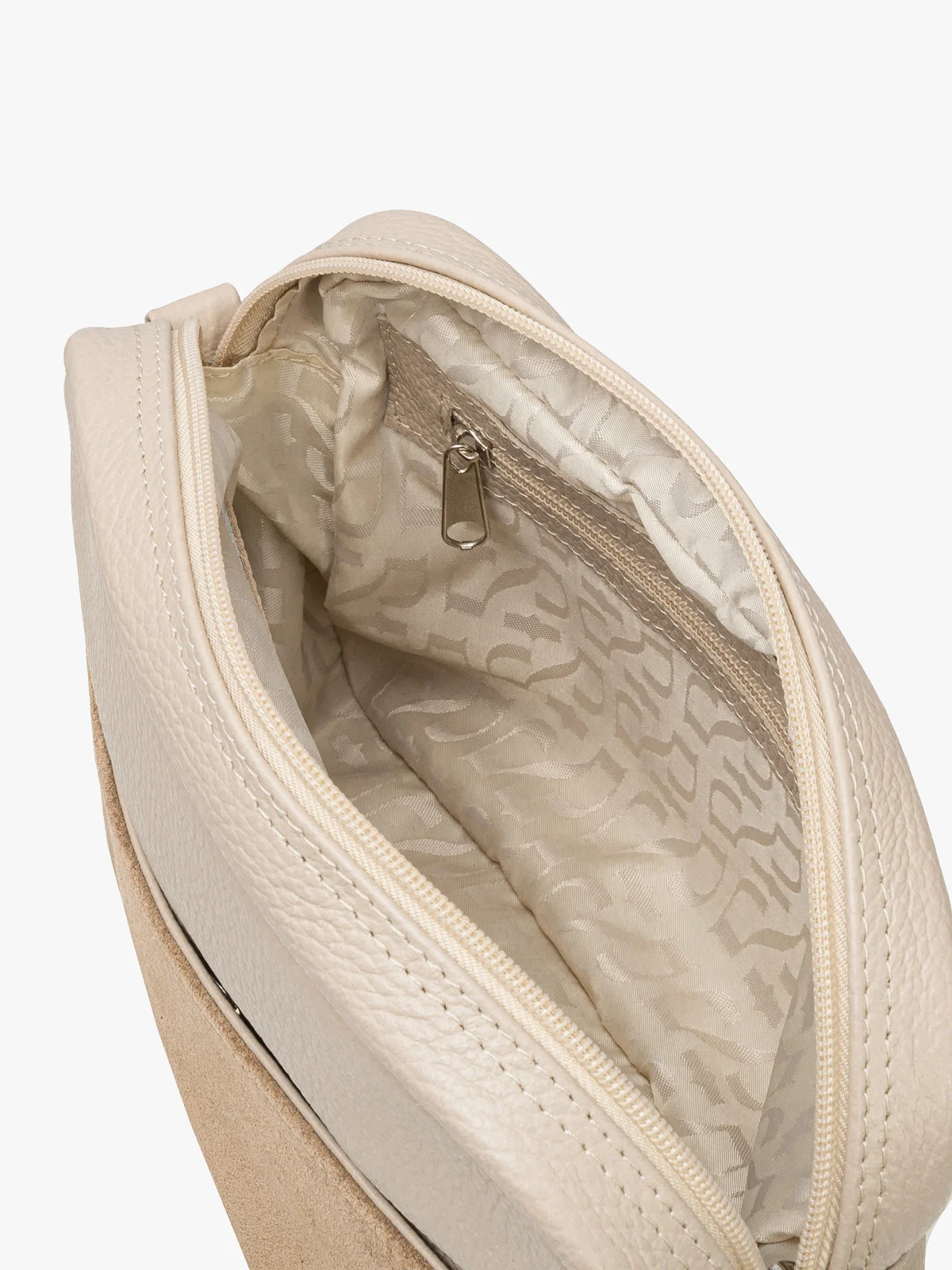 Beżowa torebka z ozdobnym frędzlem