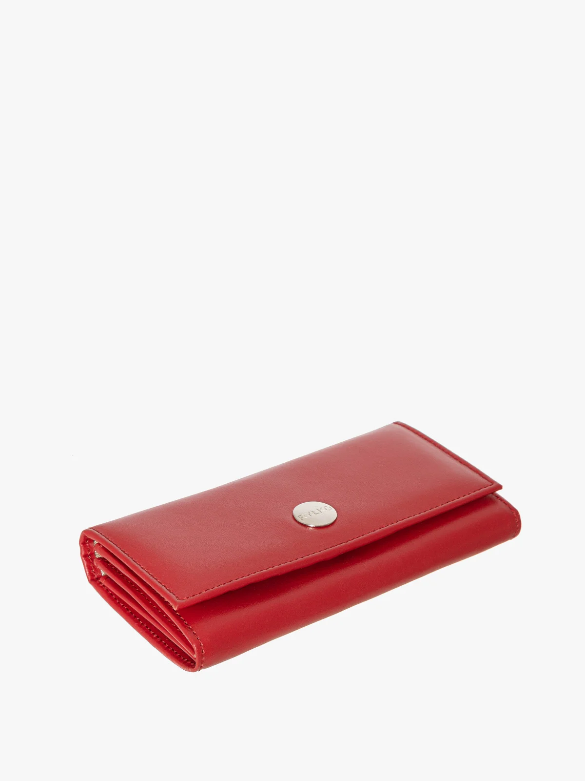 Skórzany czerwony portfel damski