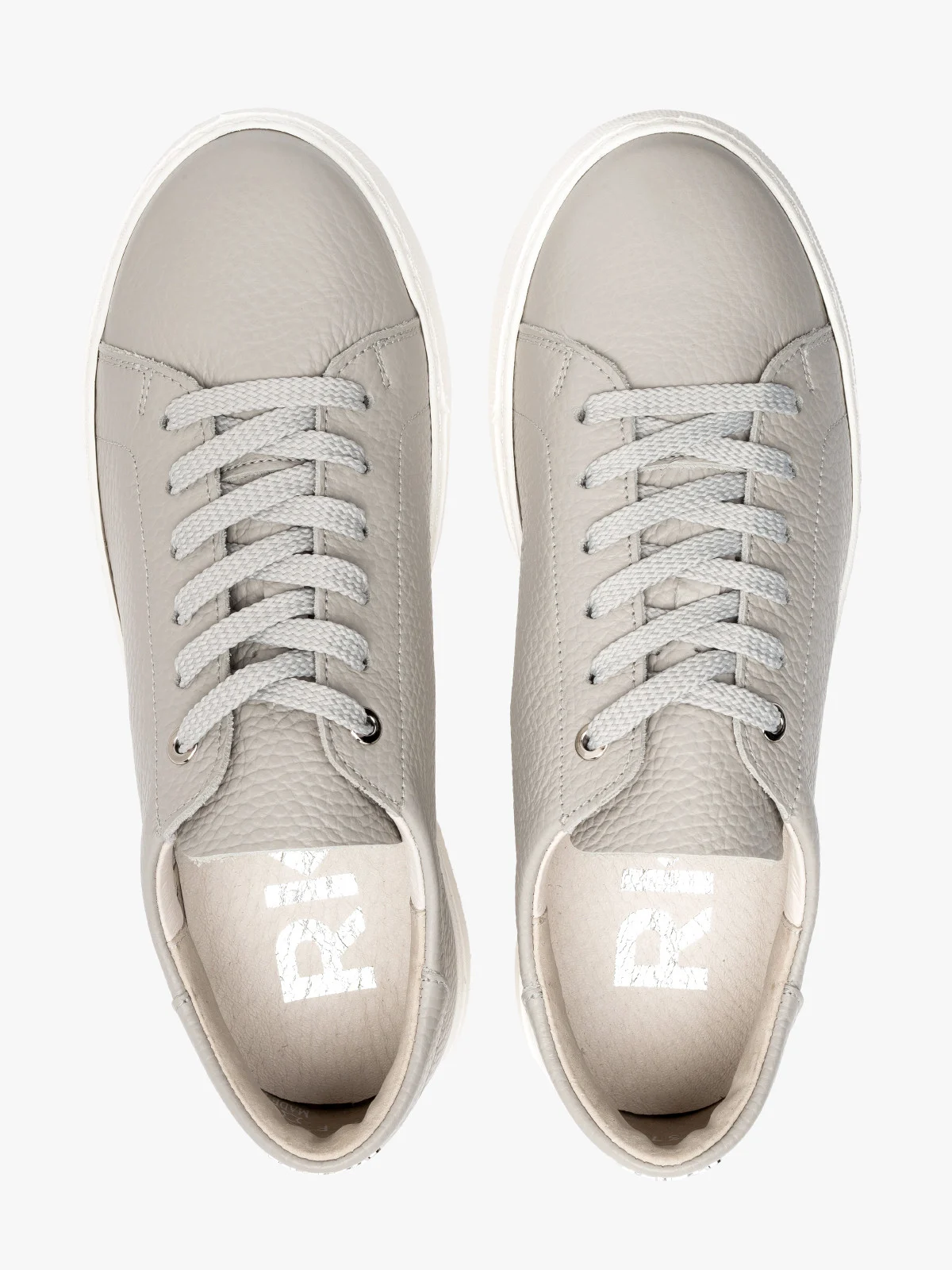 Szare sportowe półbuty na lekkim białym spodzie