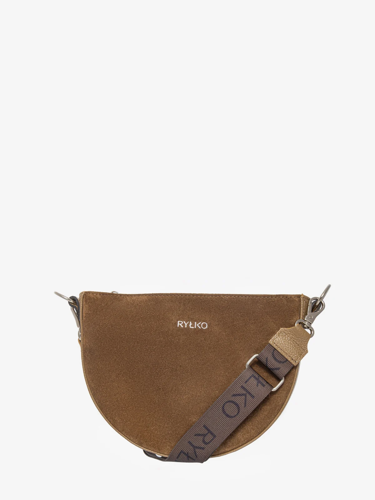 Ciemnobrązowa torebka listonoszka na pasku z taśmy