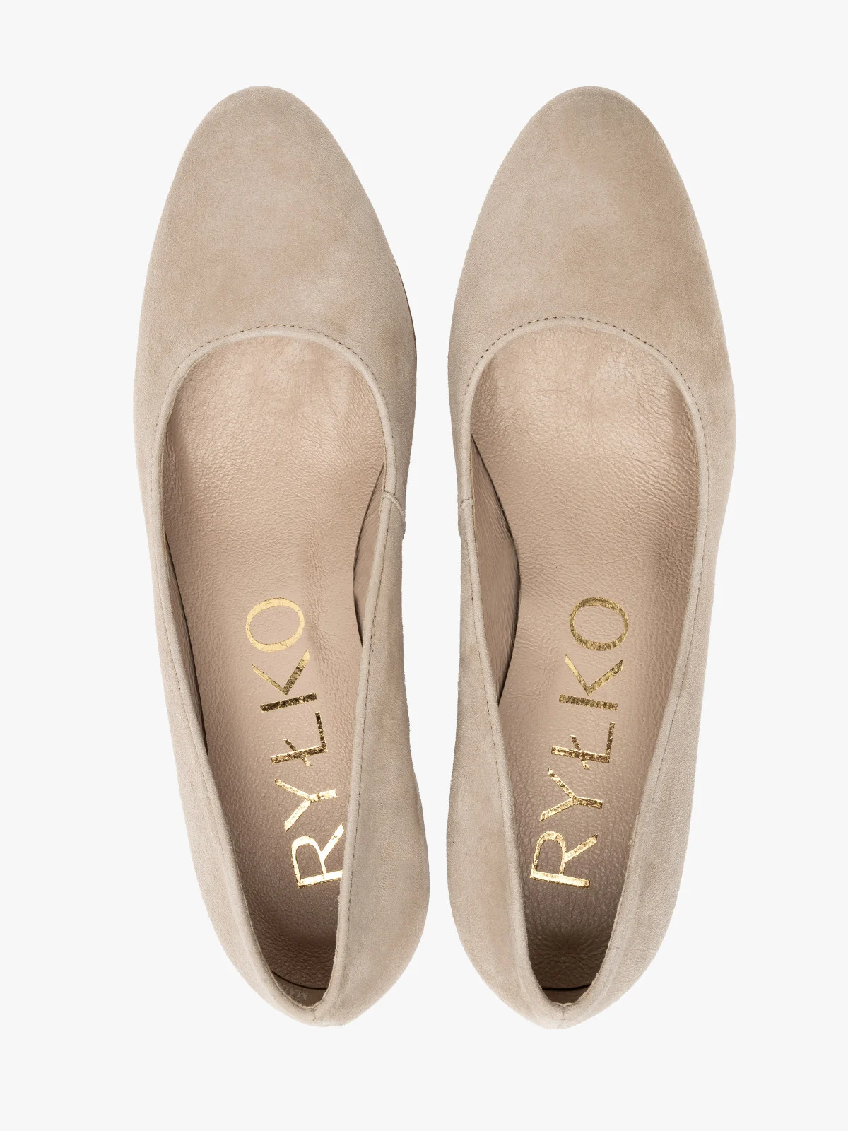 Welurowe czółenka w beżowym kolorze