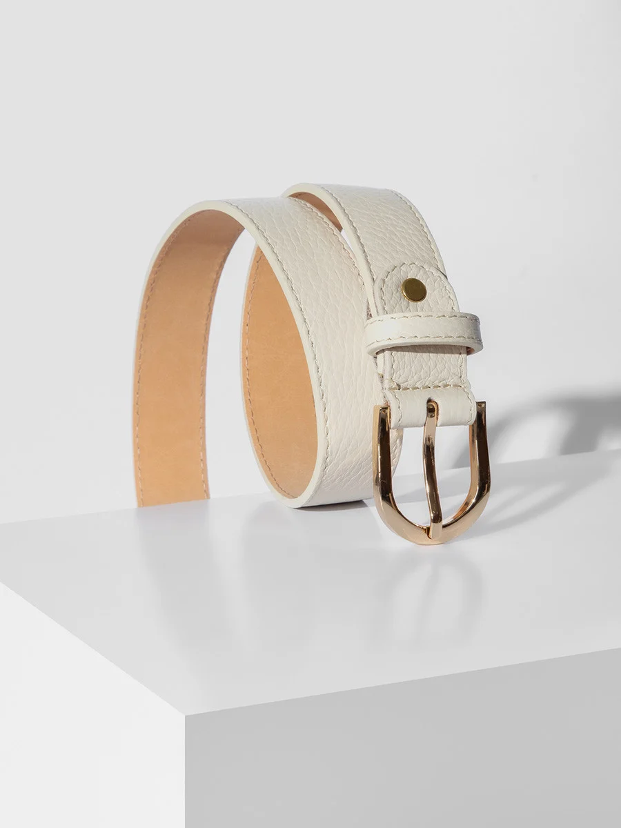 Kremowy pasek damski