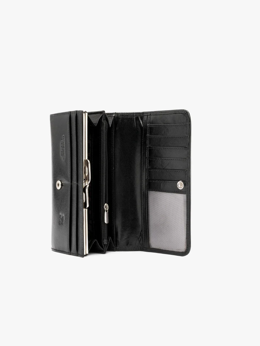 Czarny portfel damski