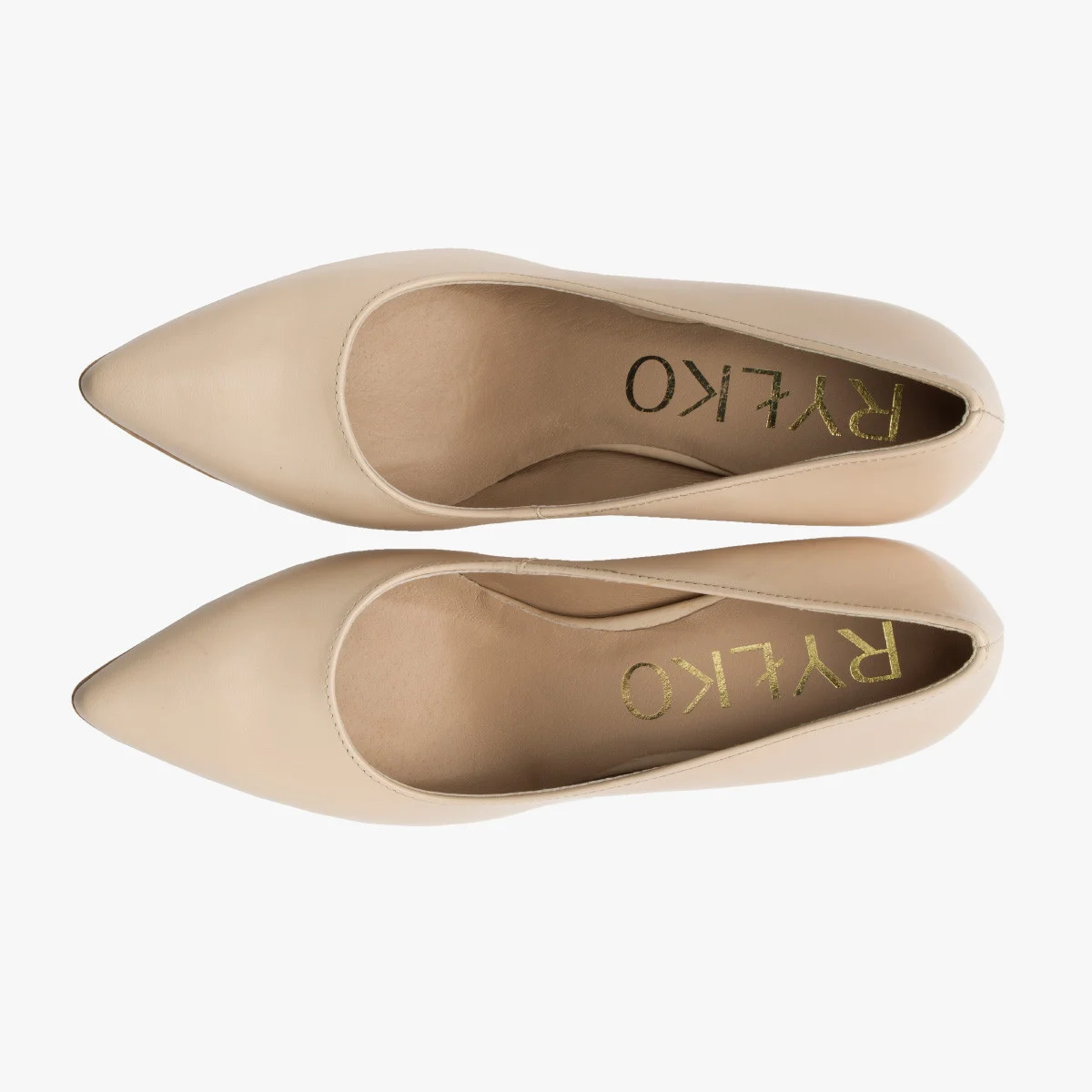 Beżowe czółenka na słupku