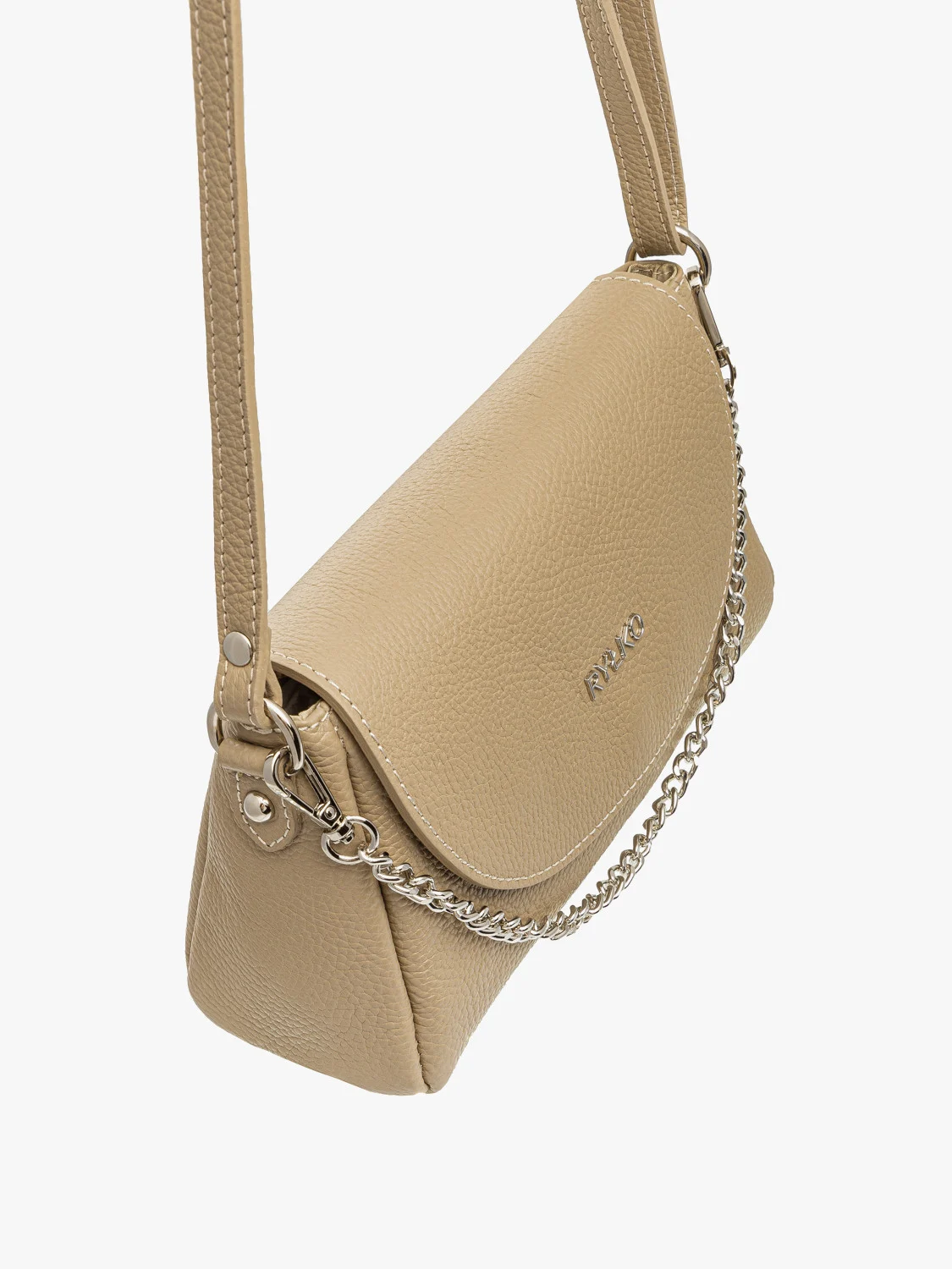 Ciemnobeżowa torebka z łańcuszkiem