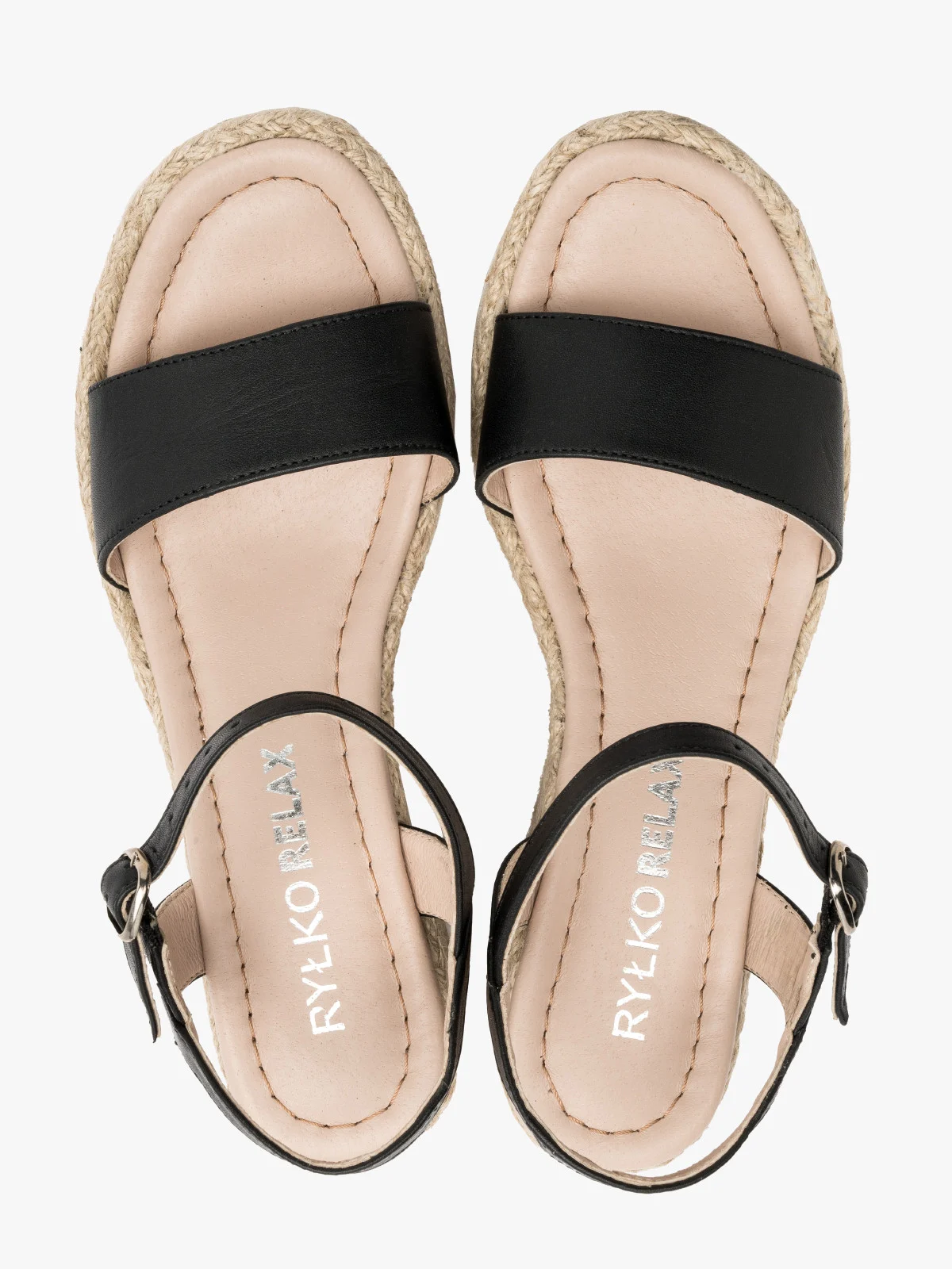 Czarne sandały na ozdobnej platformie