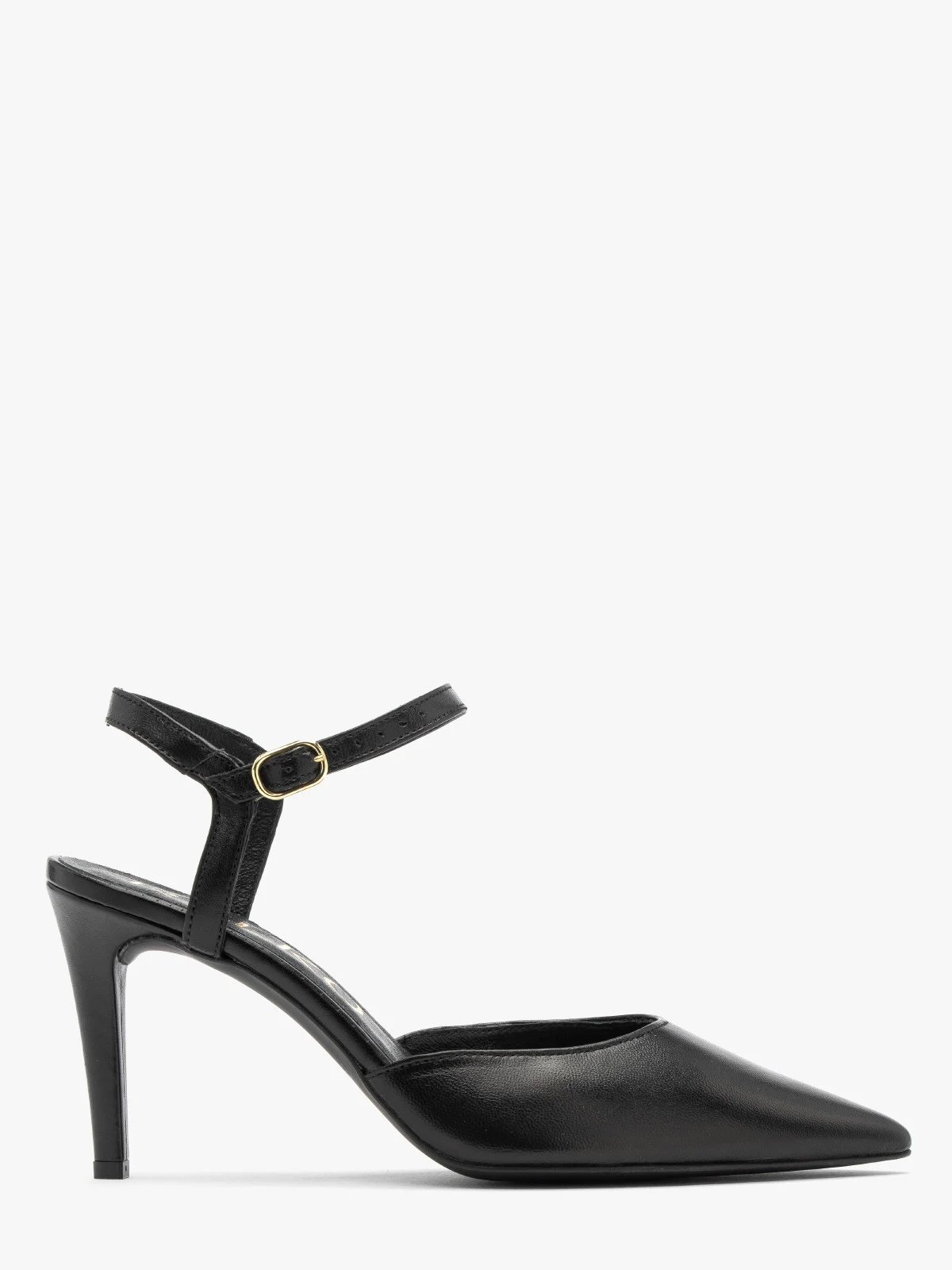 Czarne czółenka damskie z odkrytą piętą