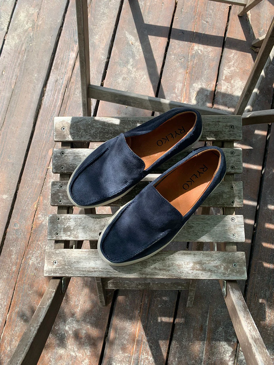 Granatowe półbuty męskie