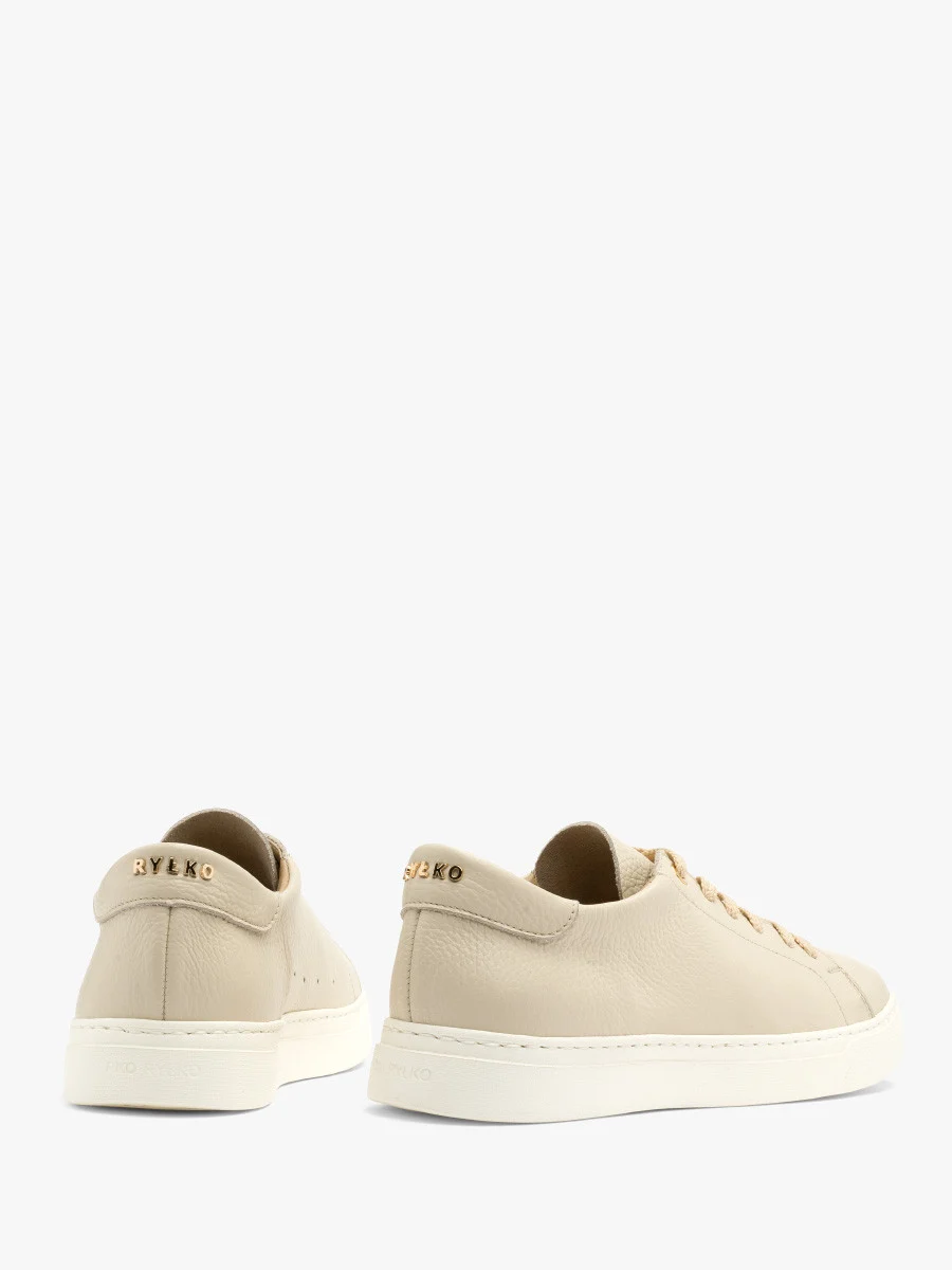 Kremowe półbuty sportowe ze złotymi detalami