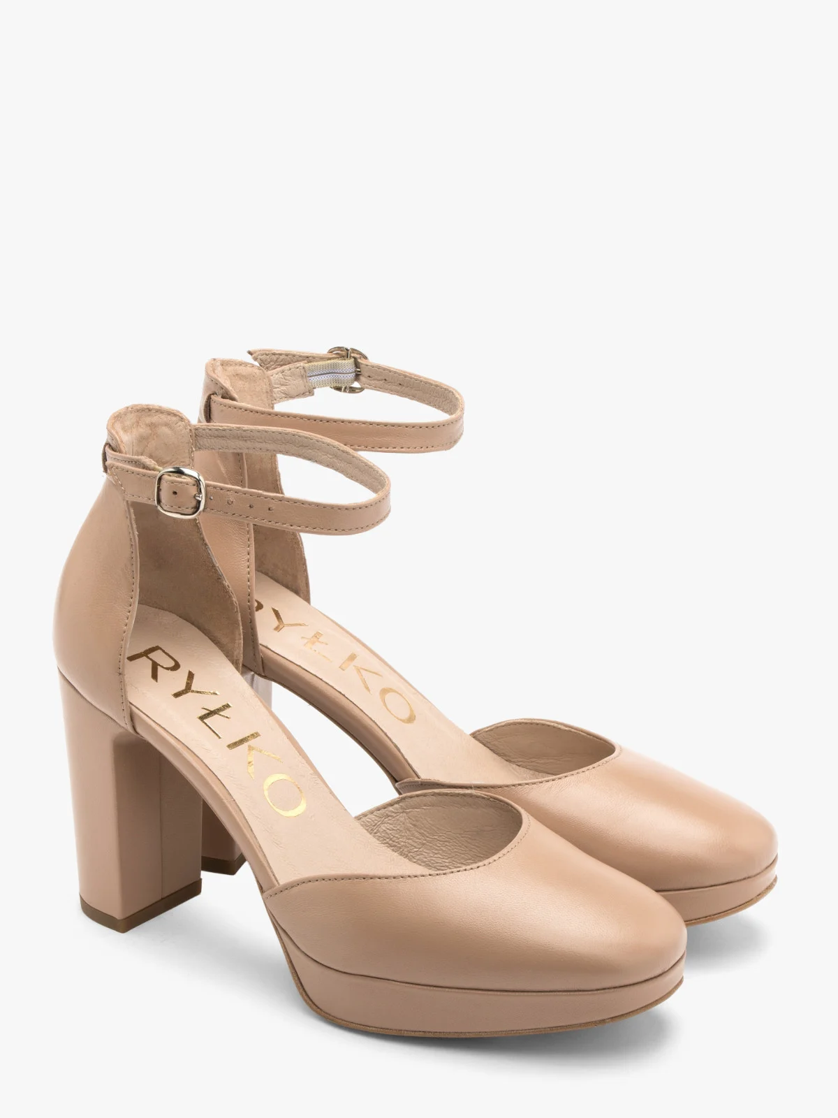 Dwuczęściowe czółenka na wysokim słupku oraz balu