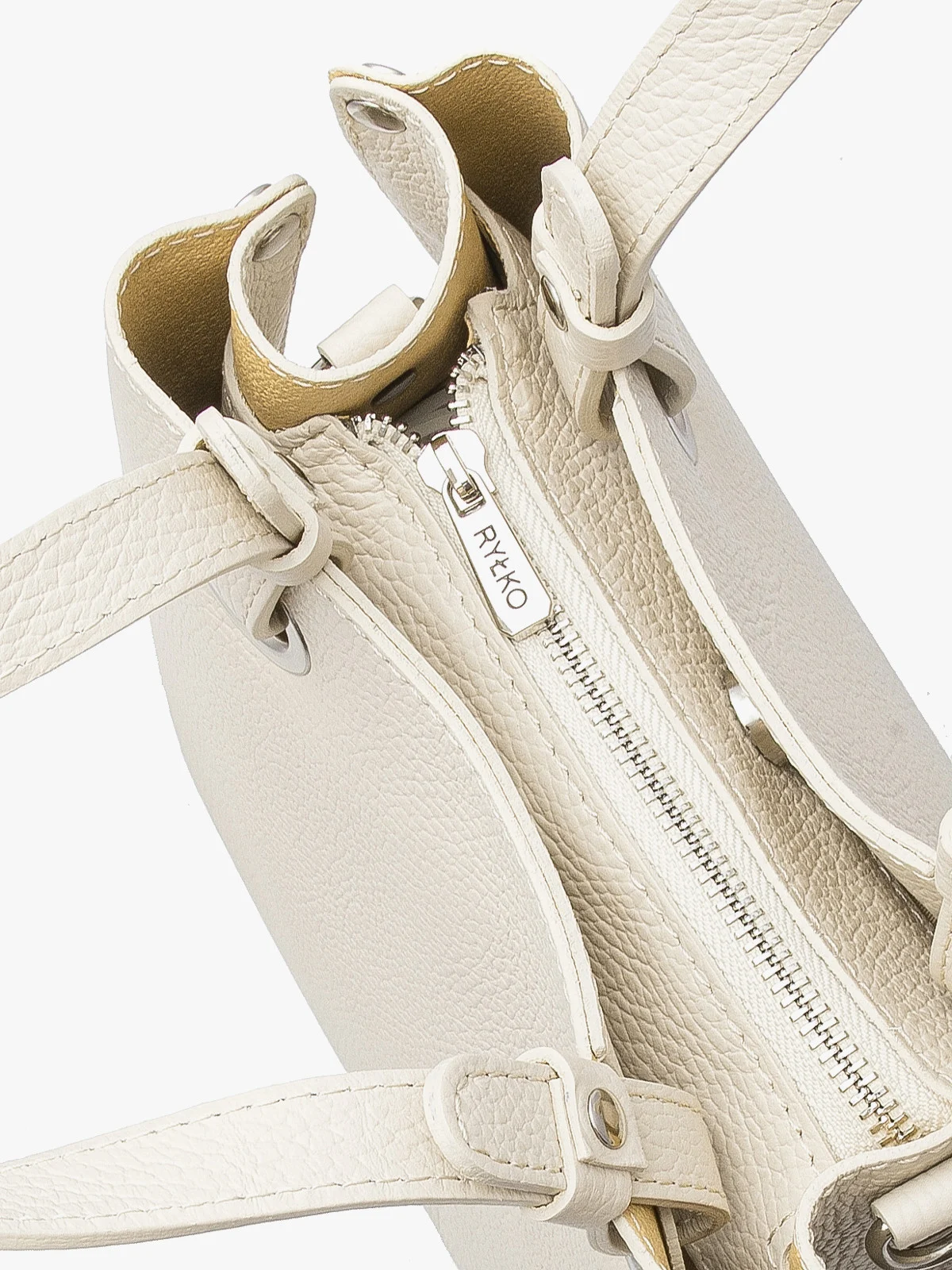 Kremowa torebka damska z dwoma paskami