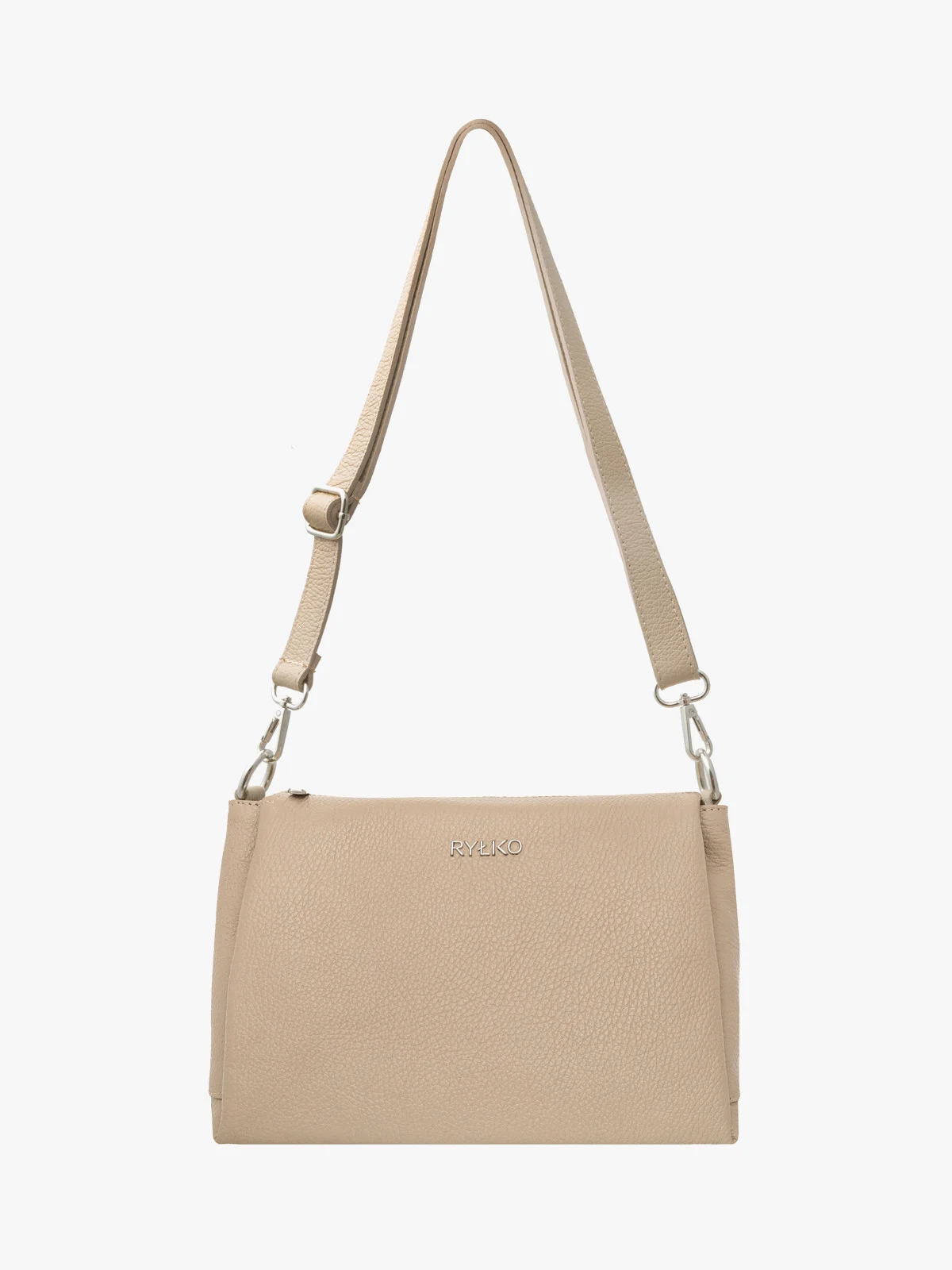 Ciemnobeżowa torebka z regulowanym paskiem