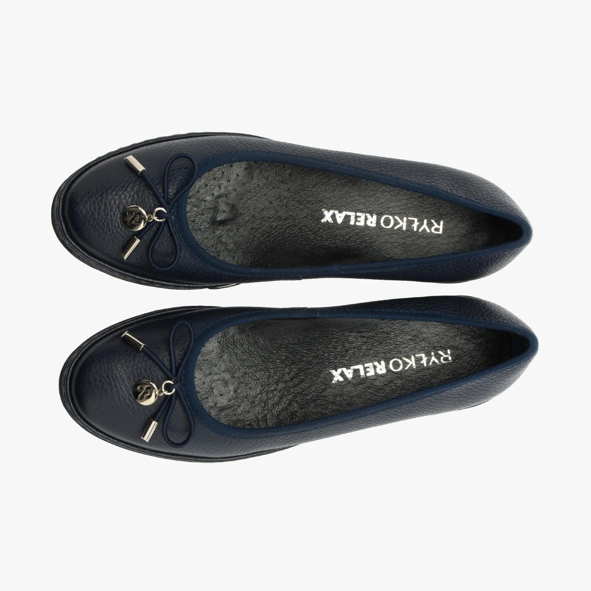 Granatowe baleriny z kokardką