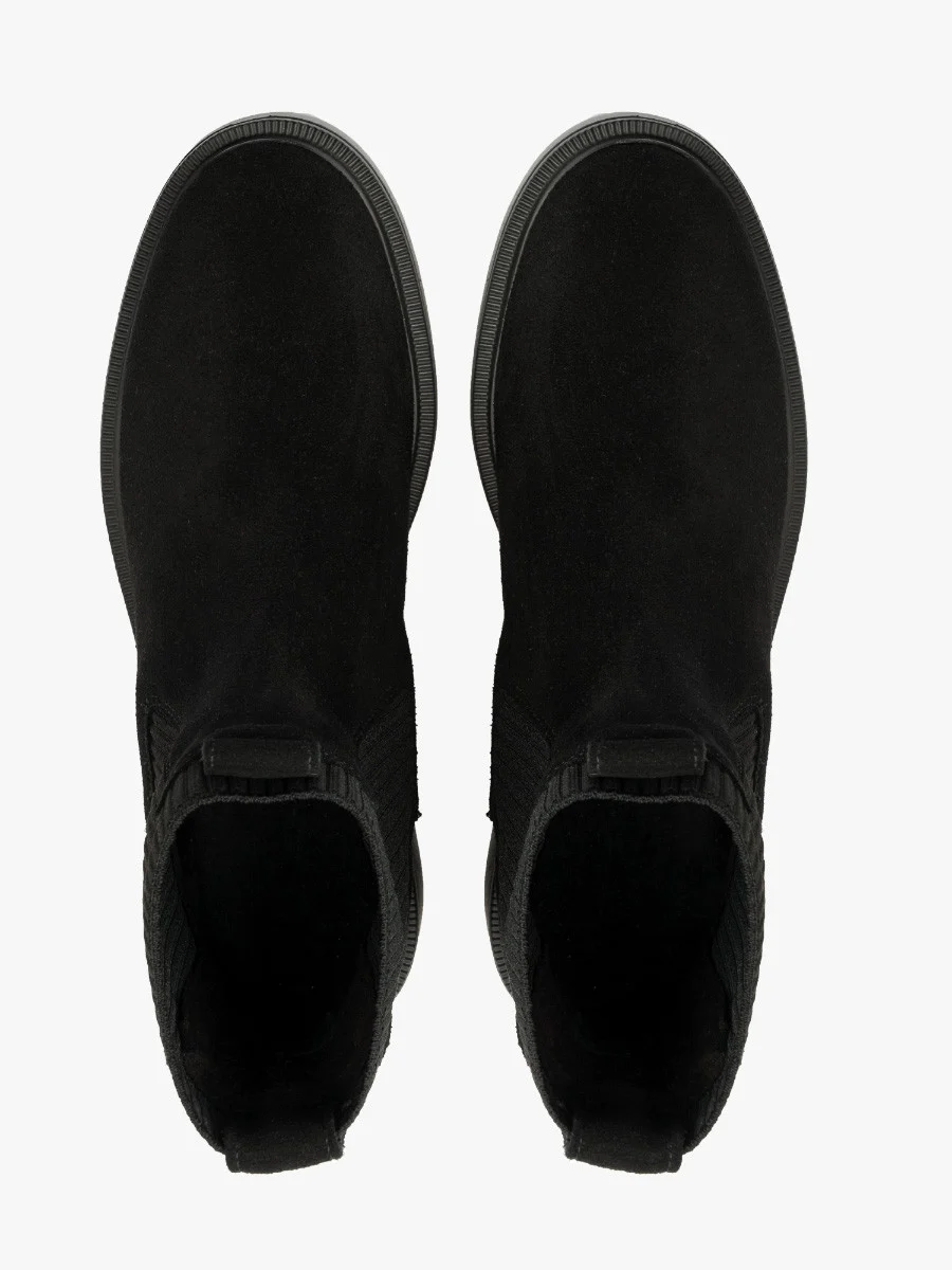 Czarne sztyblety damskie z elastyczną gumą