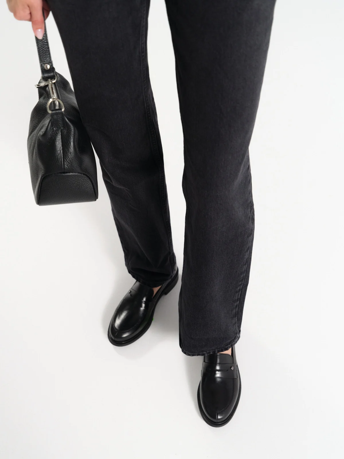 Czarne mokasyny damskie