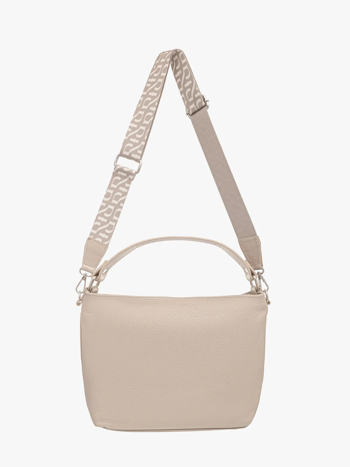 Kremowa torebka na pasku z tkaniny