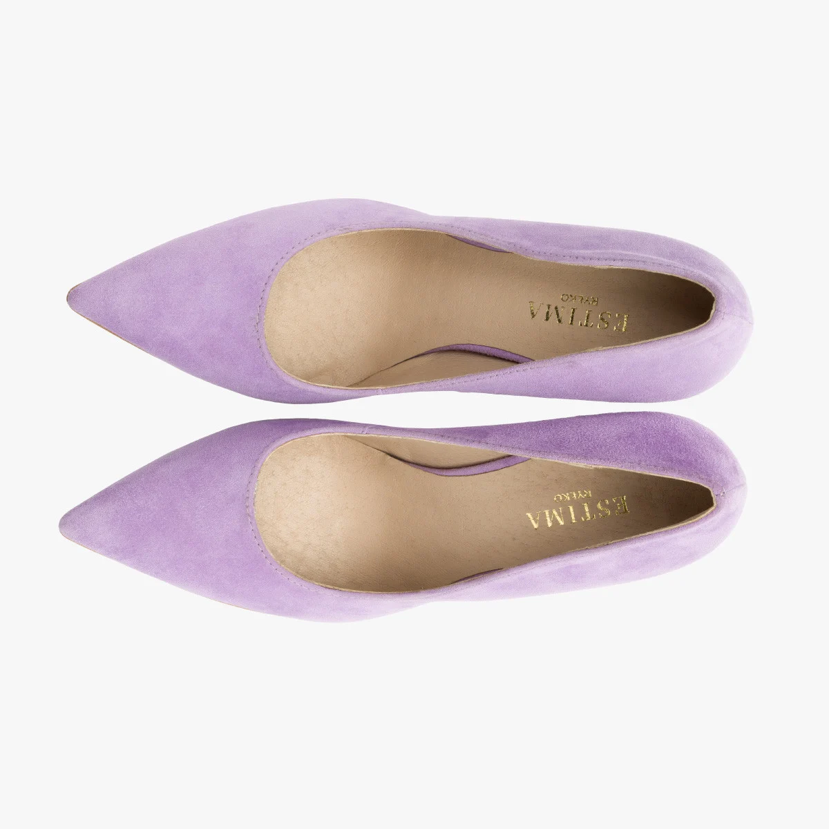 Liliowe czółenka na wysokiej szpilce