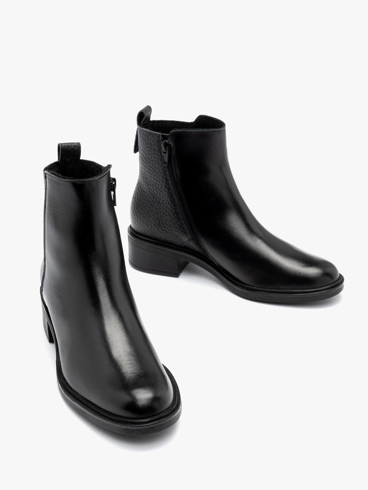 Czarne botki damskie z zamkiem