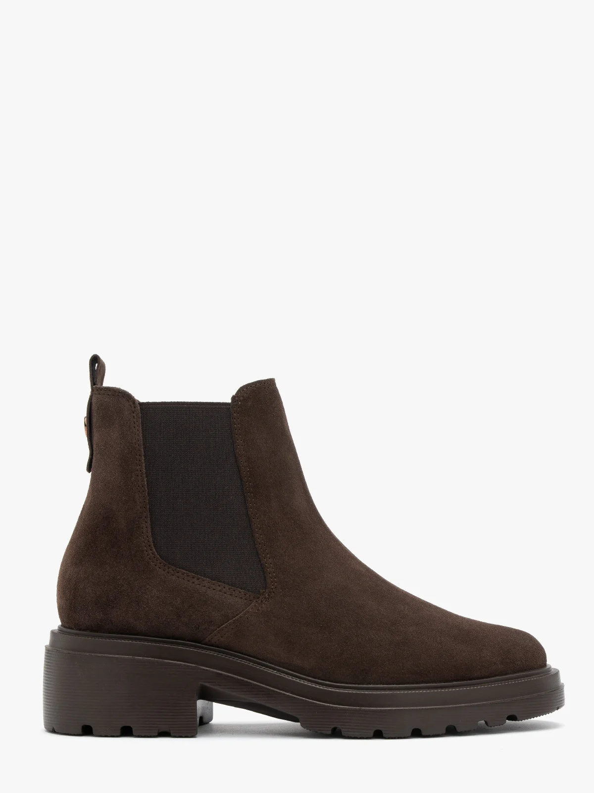 Brązowe, welurowe sztyblety damskie