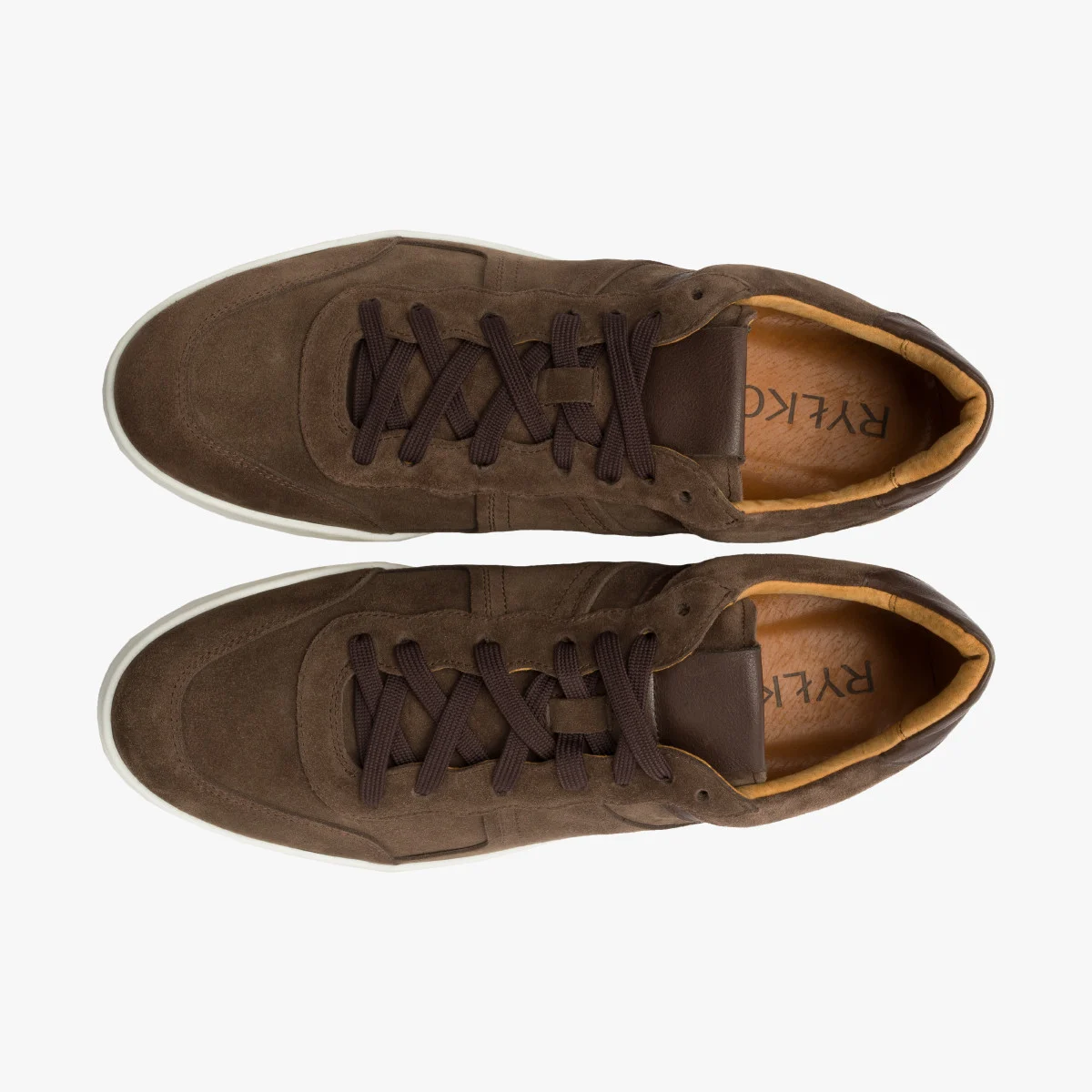 Brązowe półbuty na białym spodzie