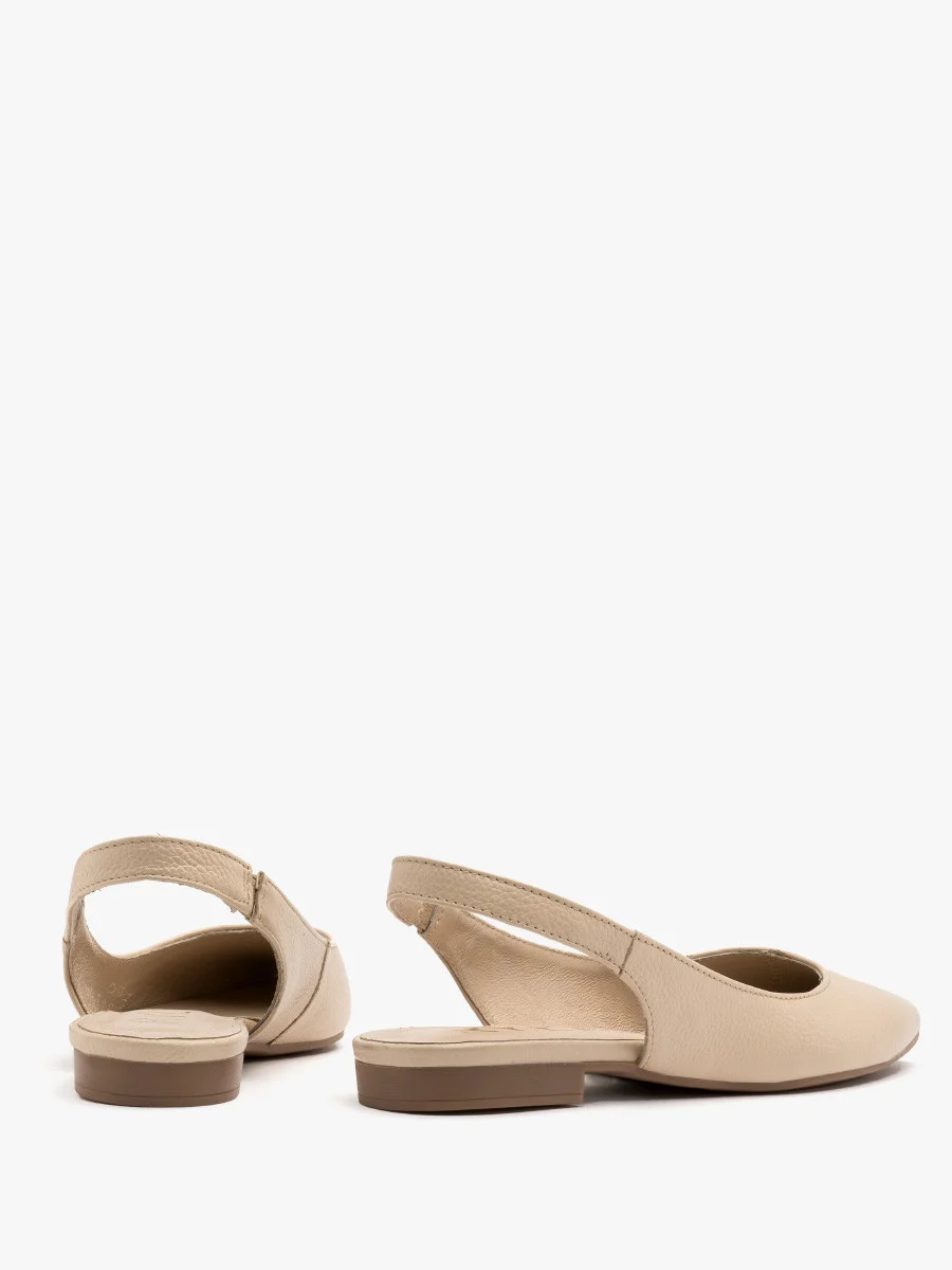 Beżowe baleriny z odkrytą piętą