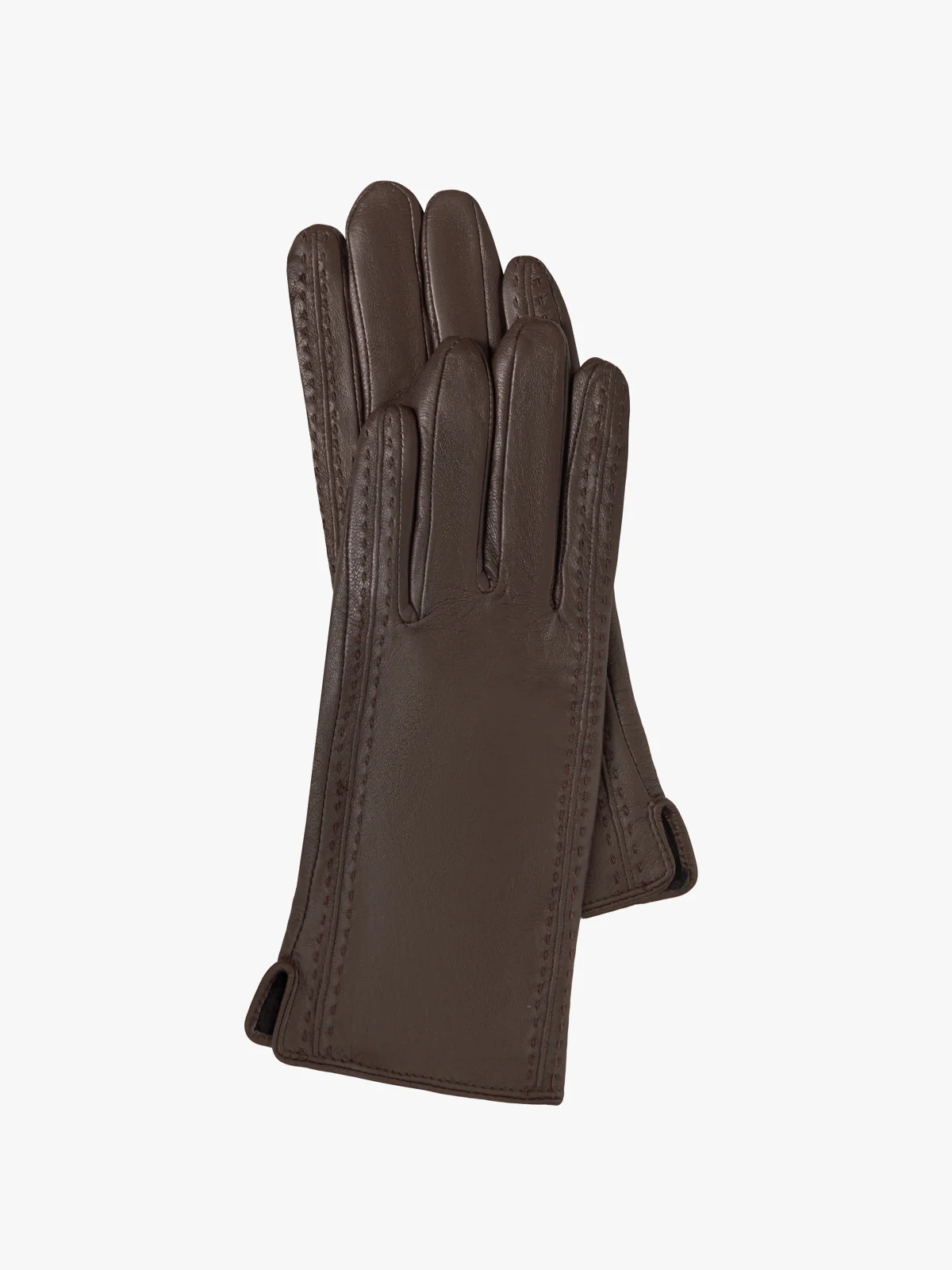 Skórzane rękawiczki damskie w brązowym kolorze