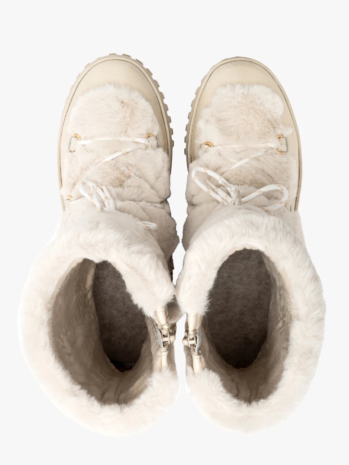 Kremowe ocieplane śniegowce