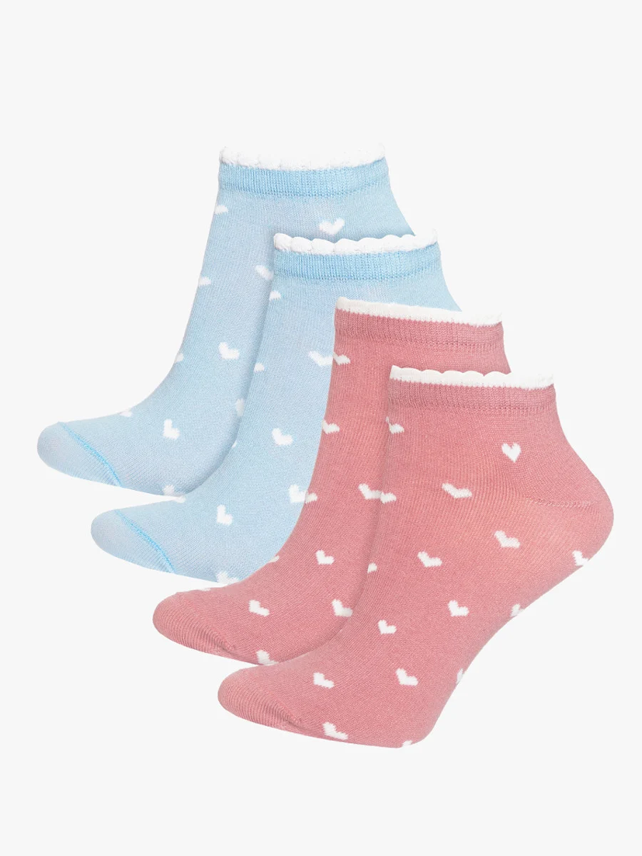 Różowe, bawełniane skarpetki w serduszka