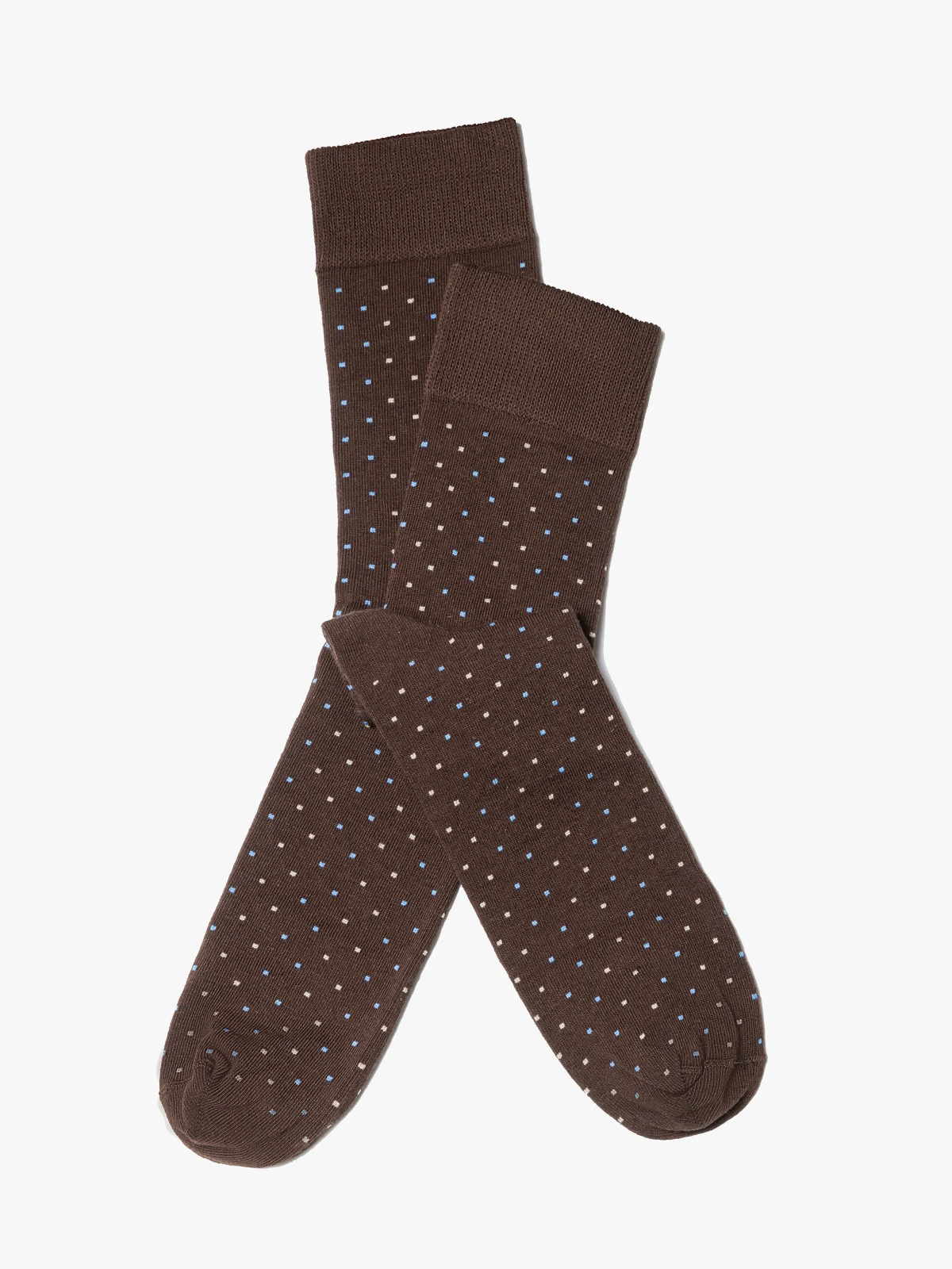 Brązowe skarpety męskie w kropki