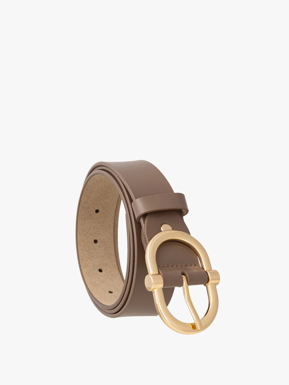 Skórzany pasek ze złotą klamrą