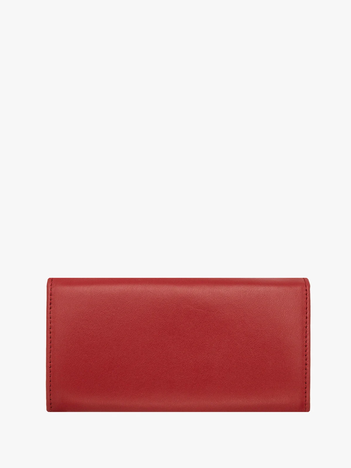 Skórzany czerwony portfel damski