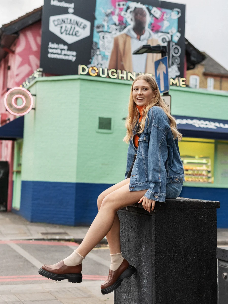 Brązowe mokasyny na grubej podeszwie