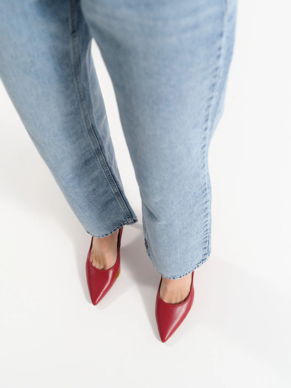 Bordowe czółenka damskie