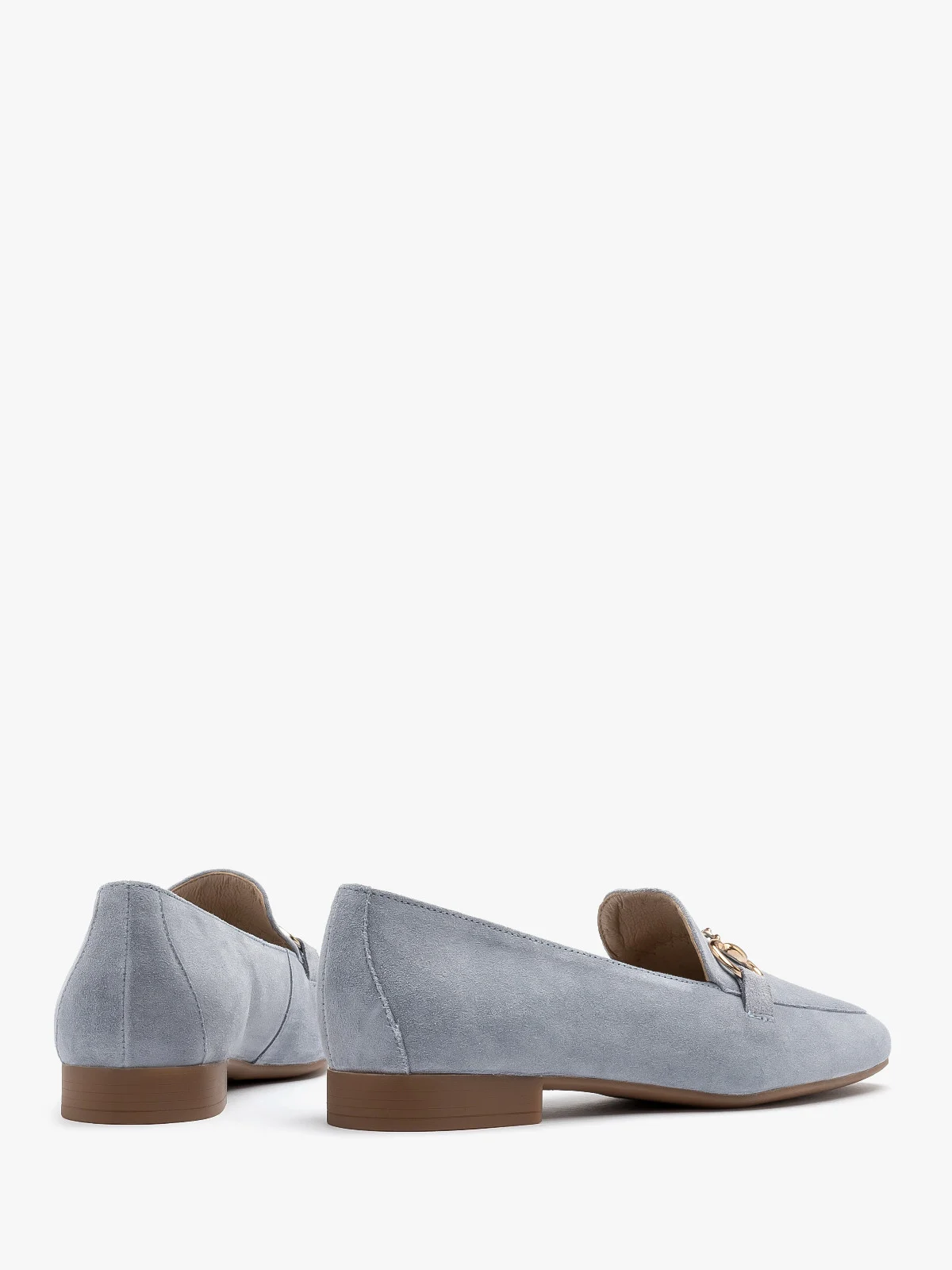 Niebieskie mokasyny z ozdobną klamerką