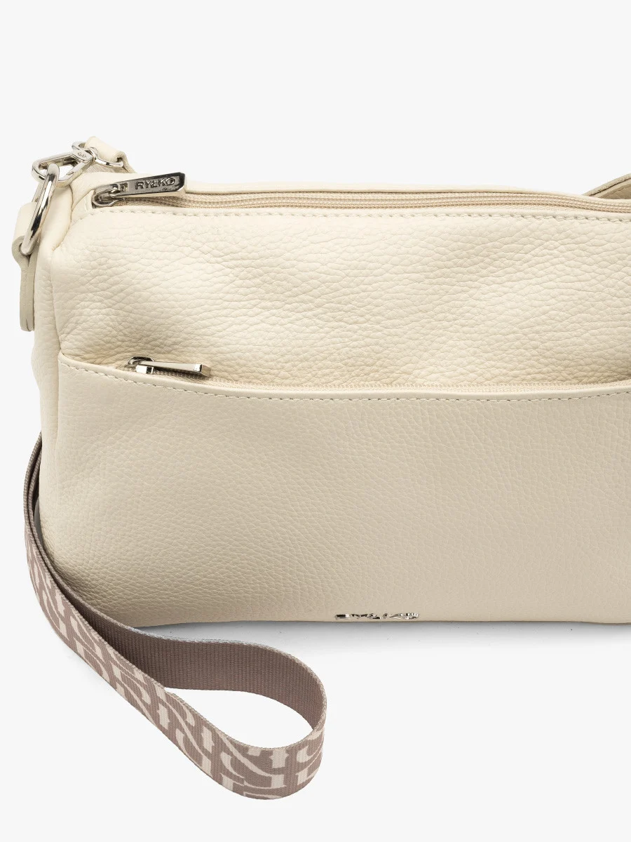 Kremowa torebka na pasku z tkaniny