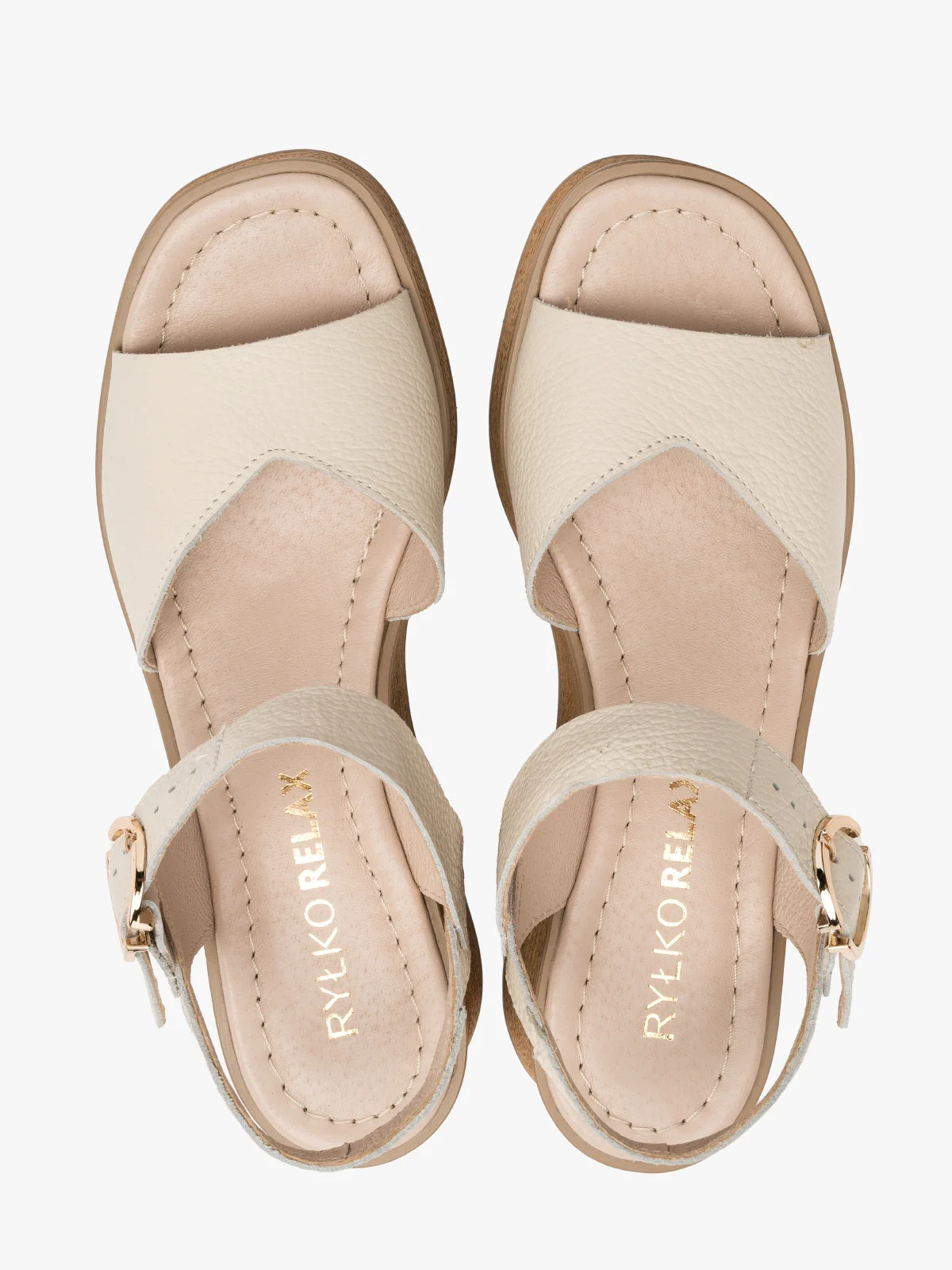 Kremowe sandały na platformie