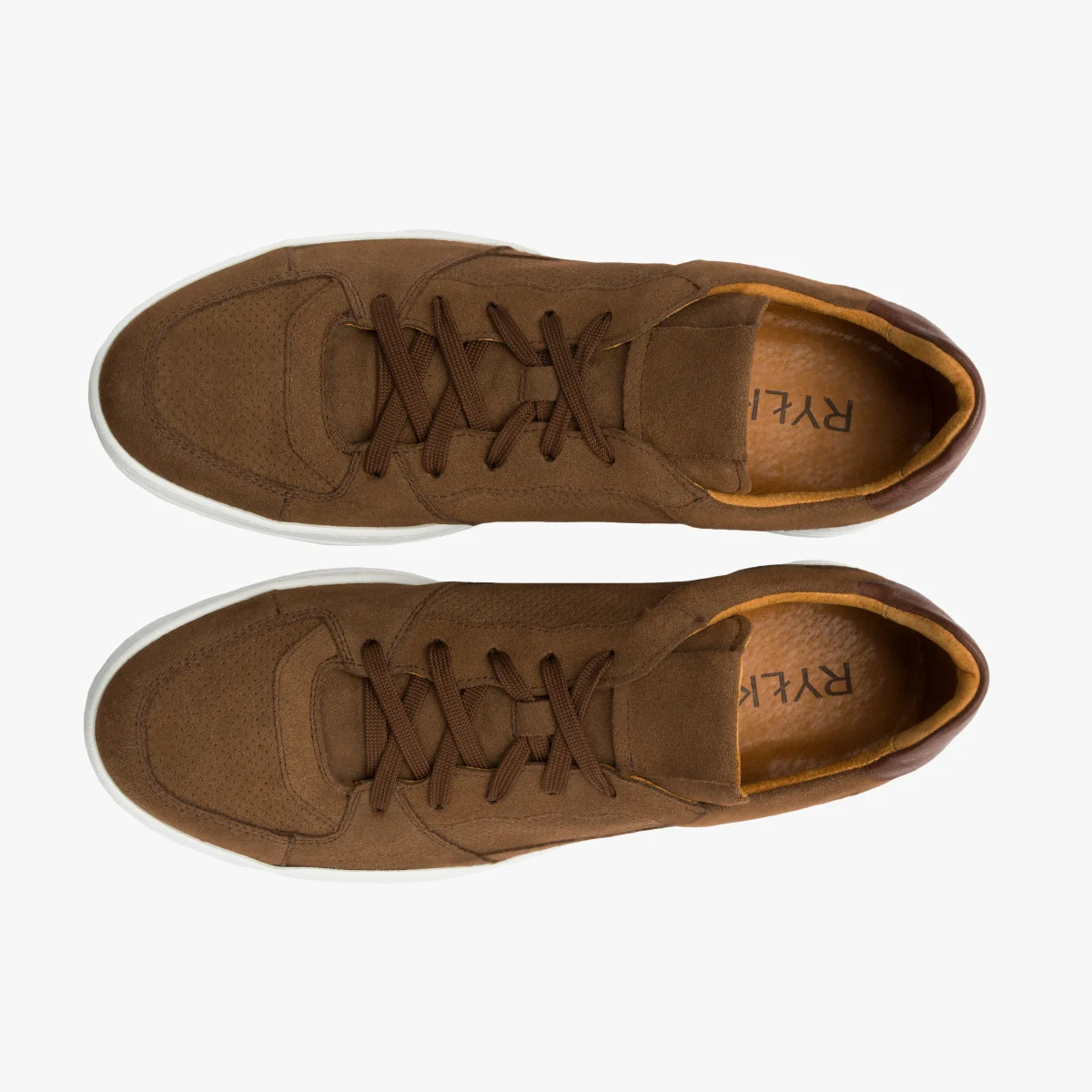 Brązowe półbuty na białym spodzie