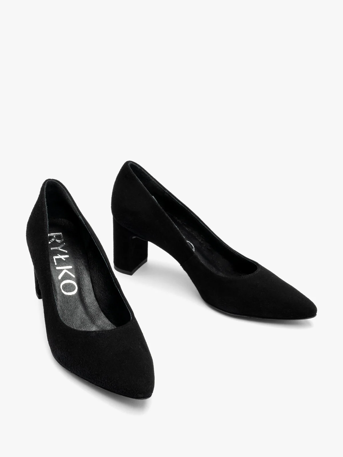 Welurowe czółenka na słupku