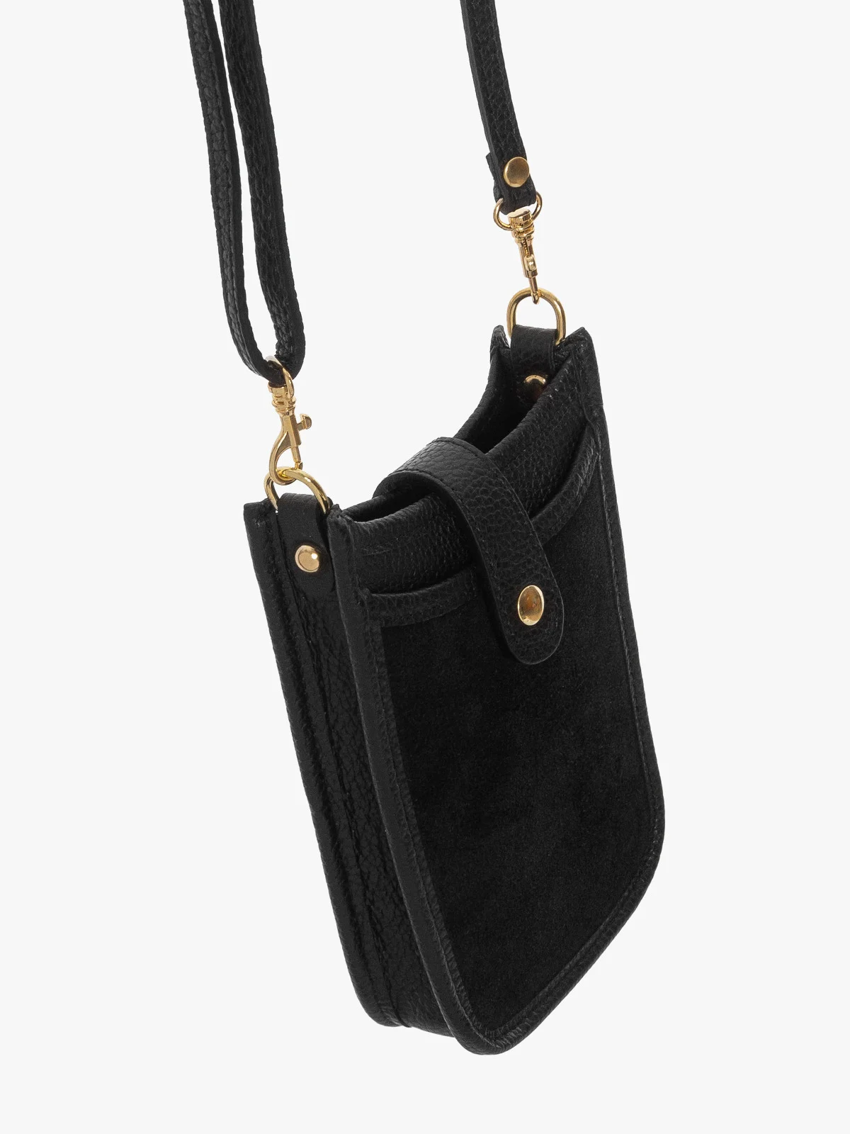 Mała, prostokątna listonoszka ze złotymi detalami