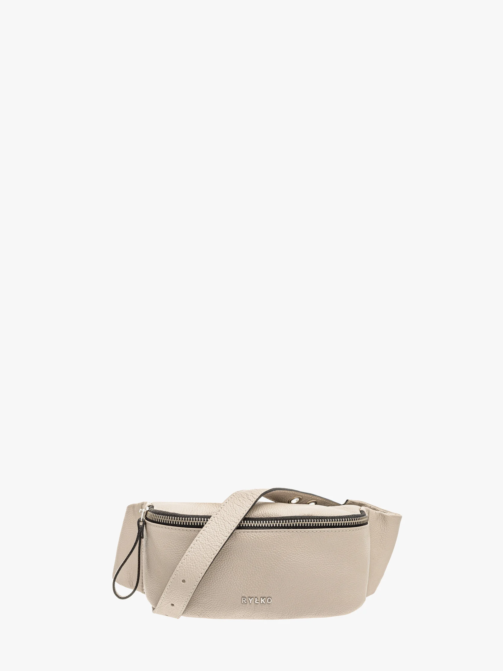 Mała beżowa torebka typu nerka