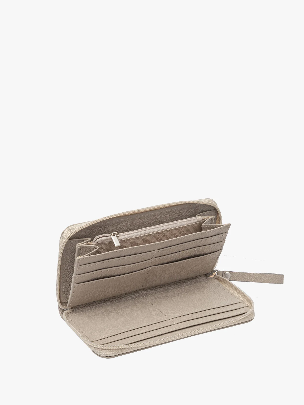 Beżowy portfel damski na zamek