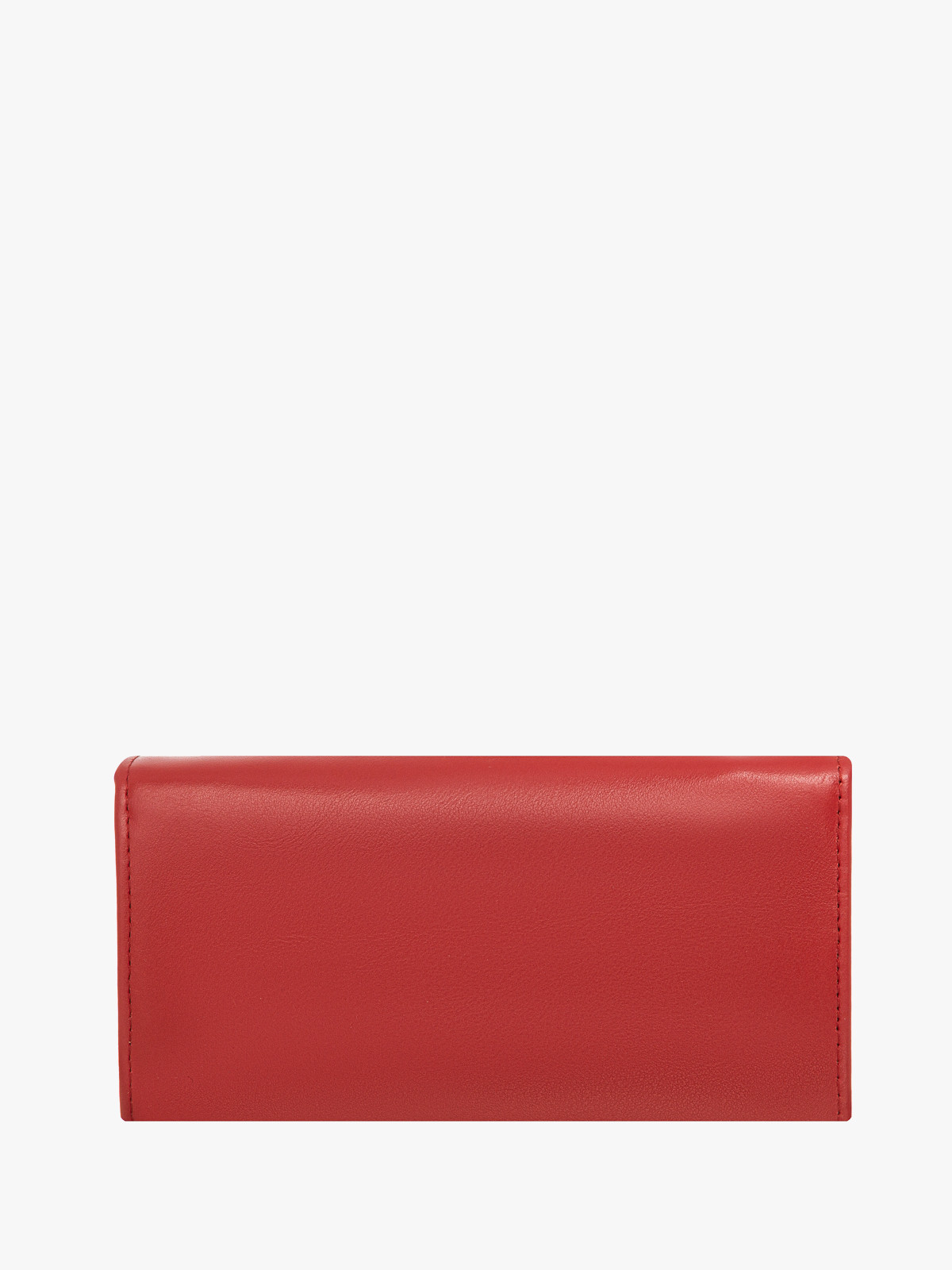 Czerwony portfel ze srebrnym detalem